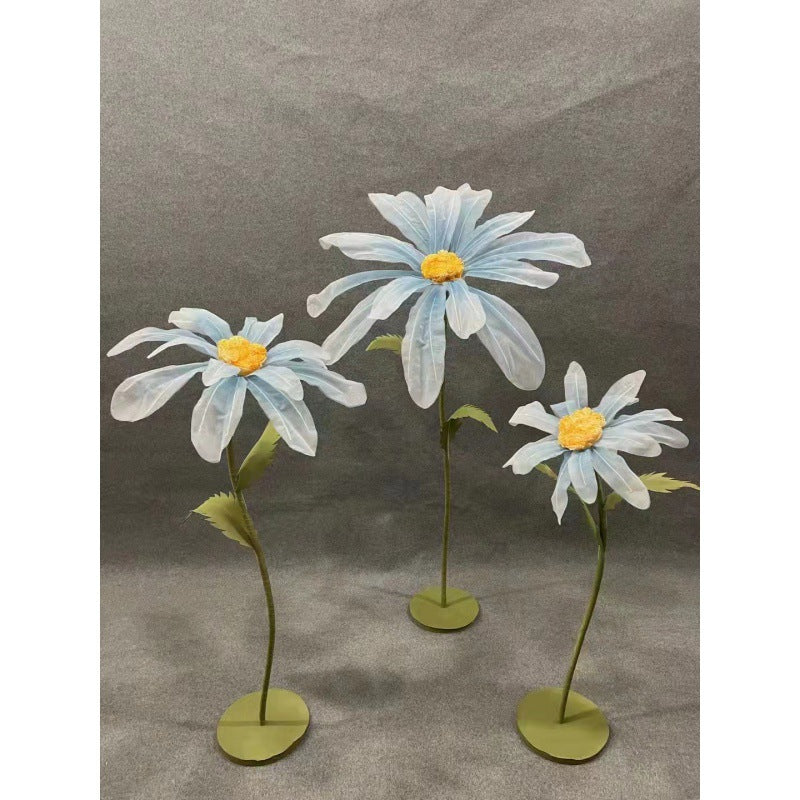 Roseytime Giant Organza Daisy Flowers Set of 3