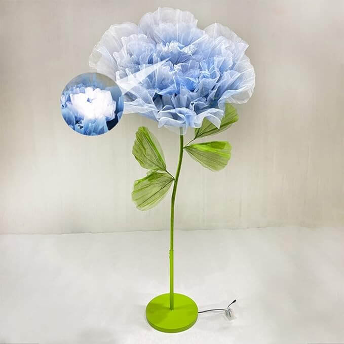 Roseytime Giant Organza Flower LED No-Electric /Electric Automatic Opening and Closing