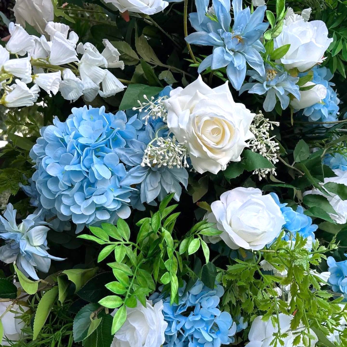 RoseyTime Luxury Blue Hydrangea Arch n-shape Round Arch #RTA372