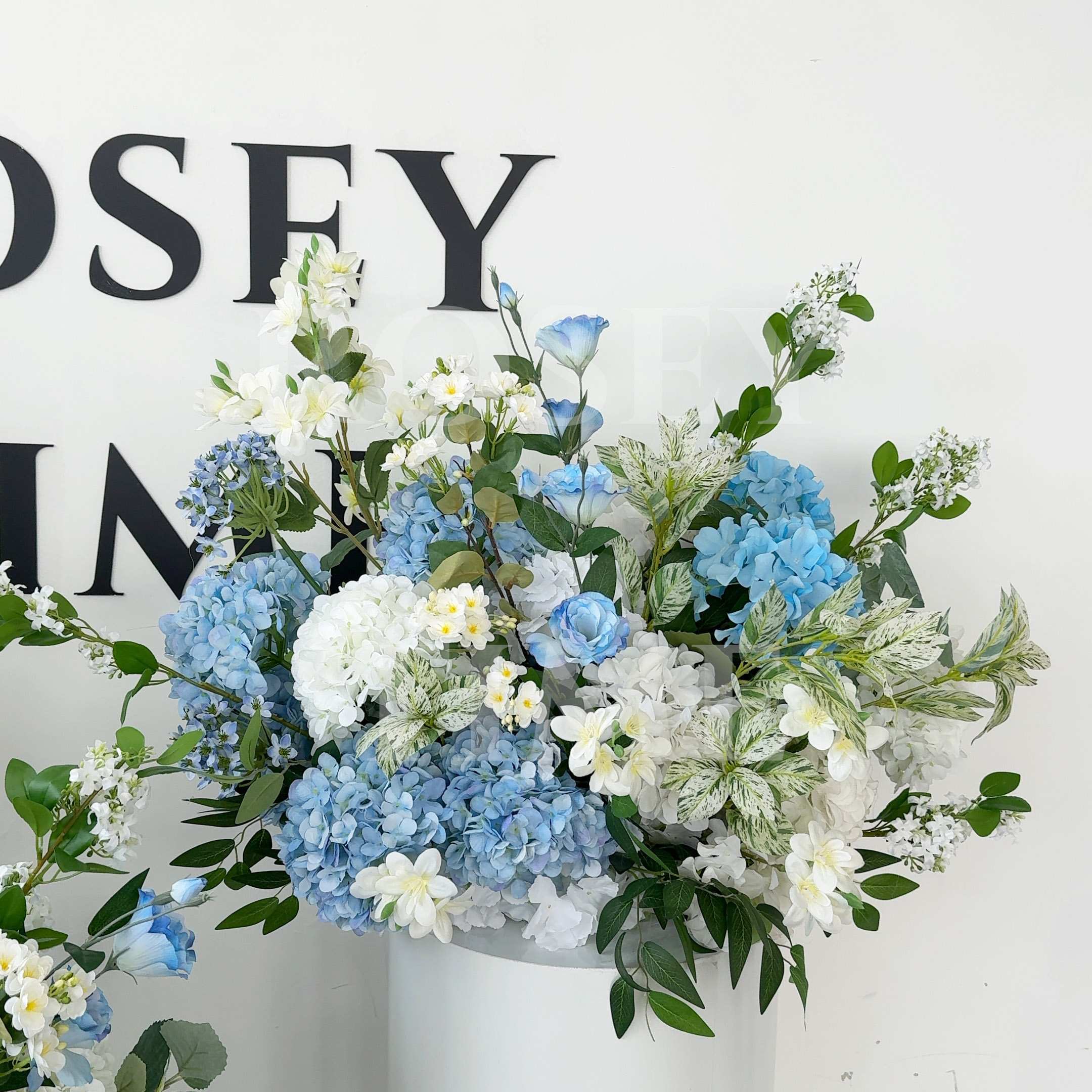 Roseytime Blue&White Hydrangea Flower Floor Flower Wedding Aisle Arrangement #RTF011