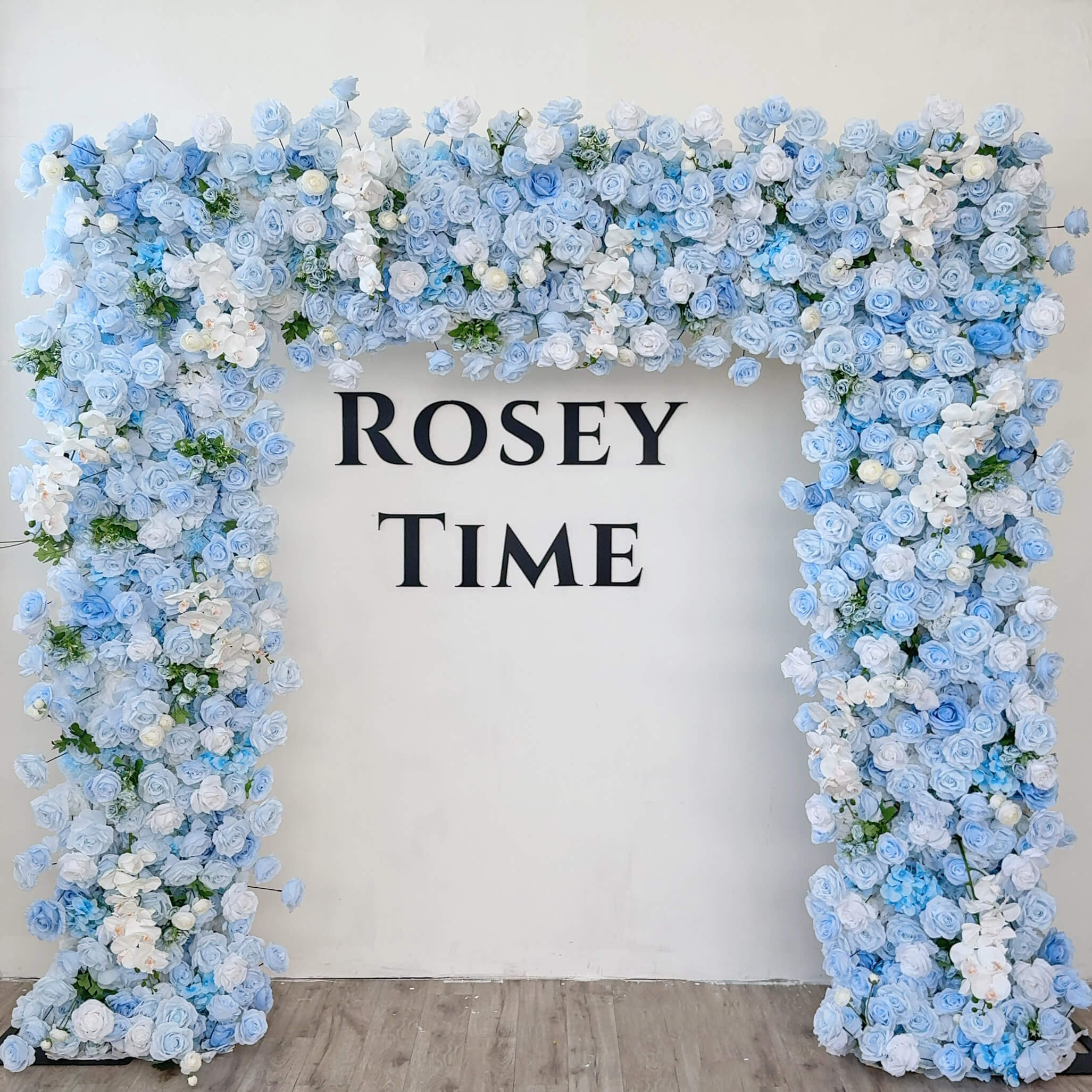 Roseytime Blue Square Flower Arch 8x8ft  Fabric Back Backdrop #RTA135