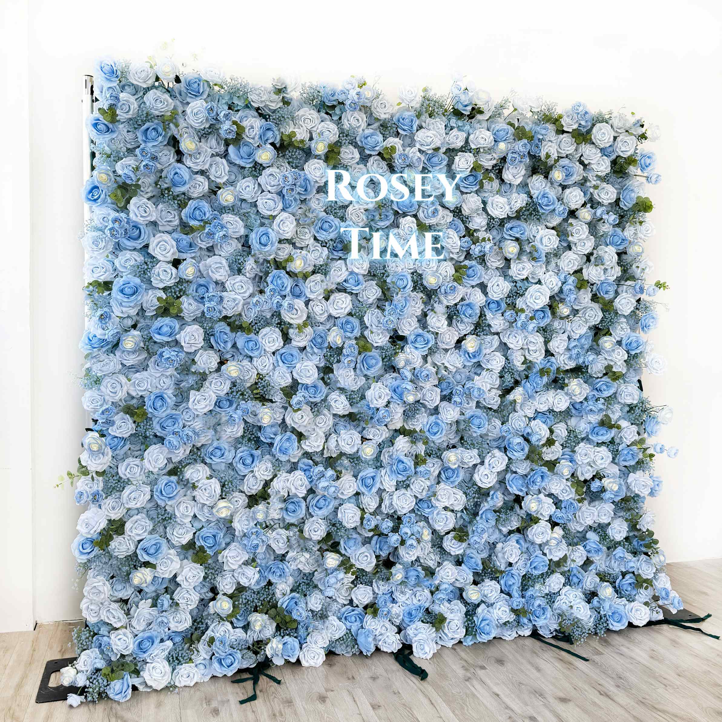 Roseytime 5D Blue Flower Wall Roll Up Fabric Back #RTW154