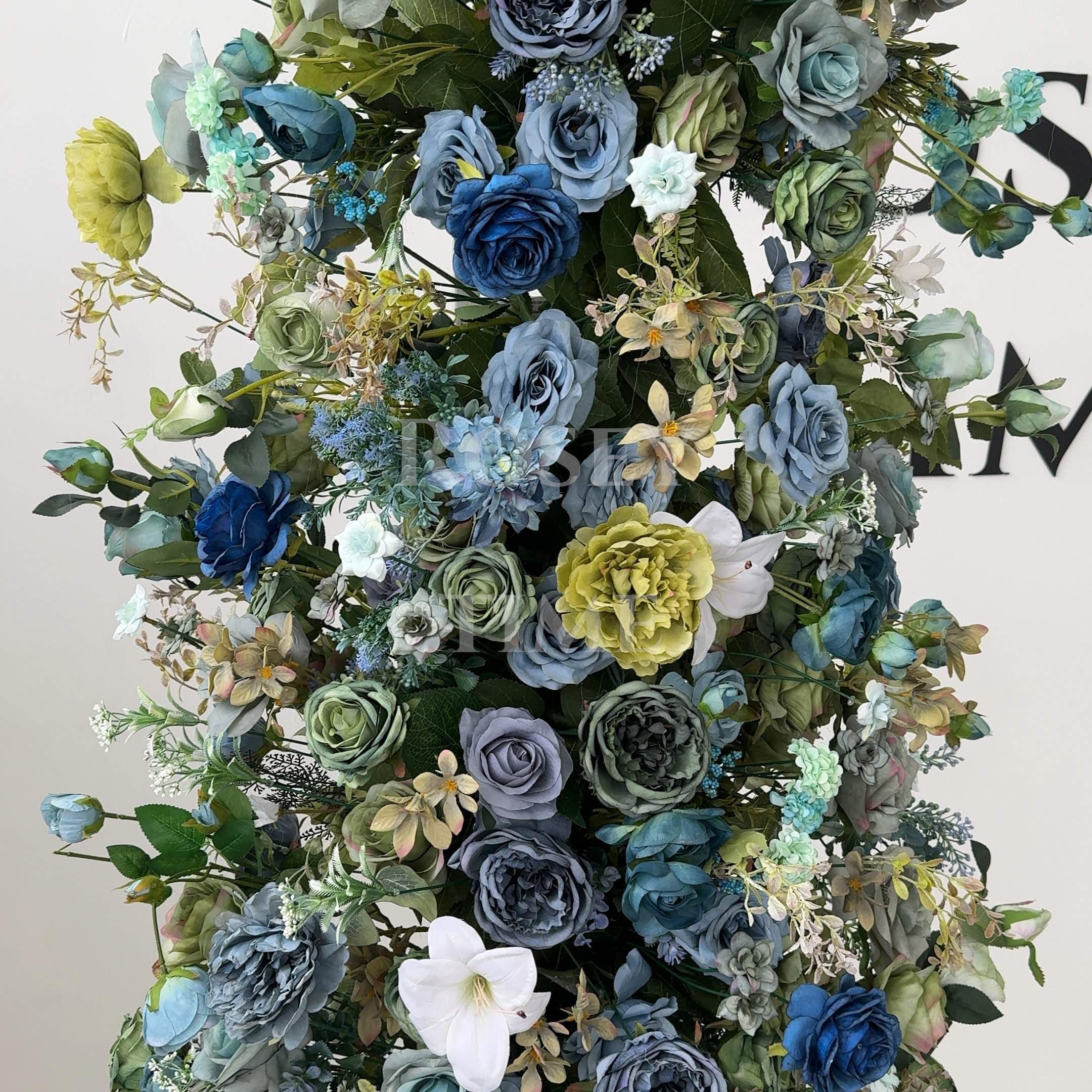 Roseytime 2026 Blue&Green Flower Pillars Arch with Frame #RTP091