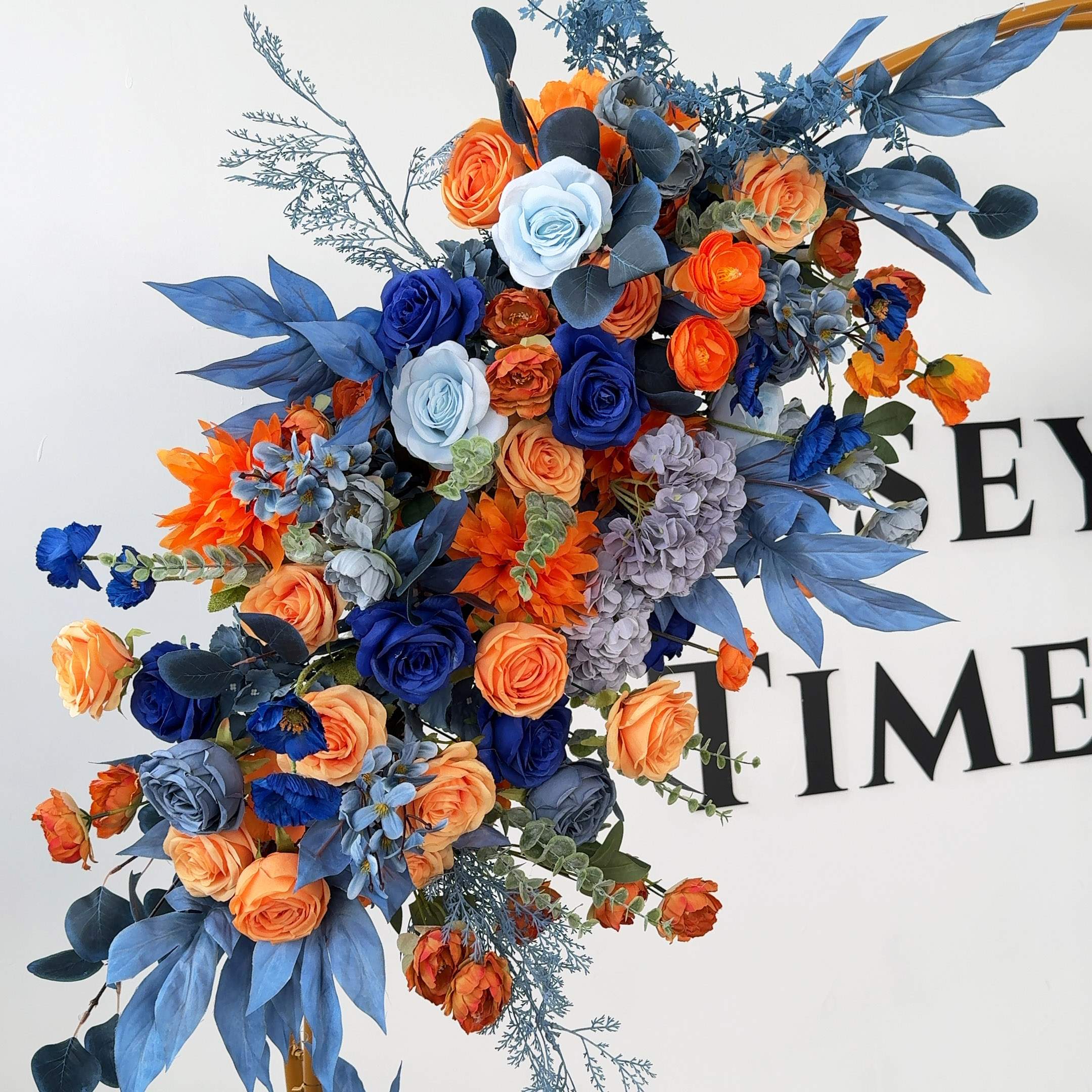 Roseytime Orange&Blue Flower Set Flower Arch Arrangement #RTA036