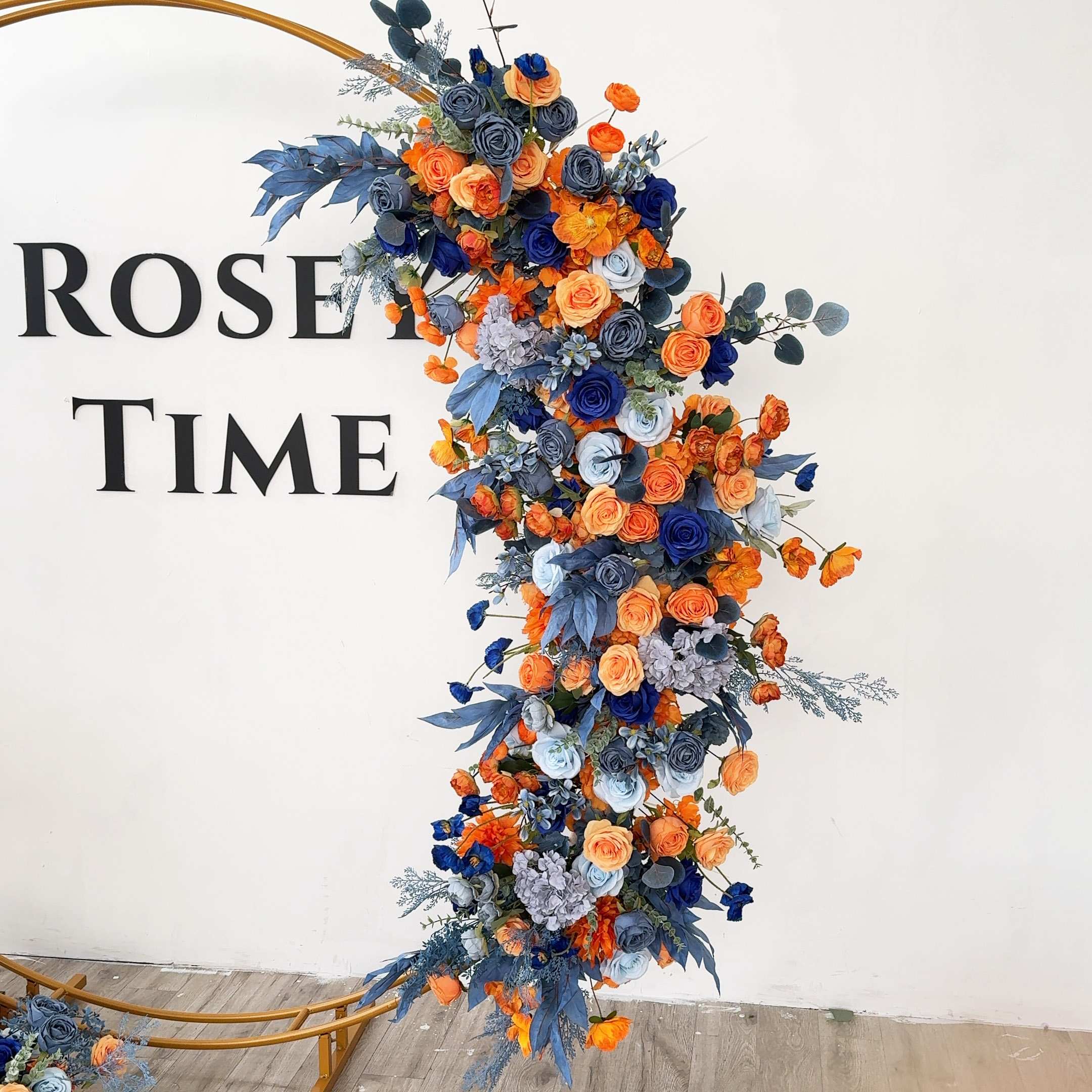 Roseytime Orange&Blue Flower Set Flower Arch Arrangement #RTA036