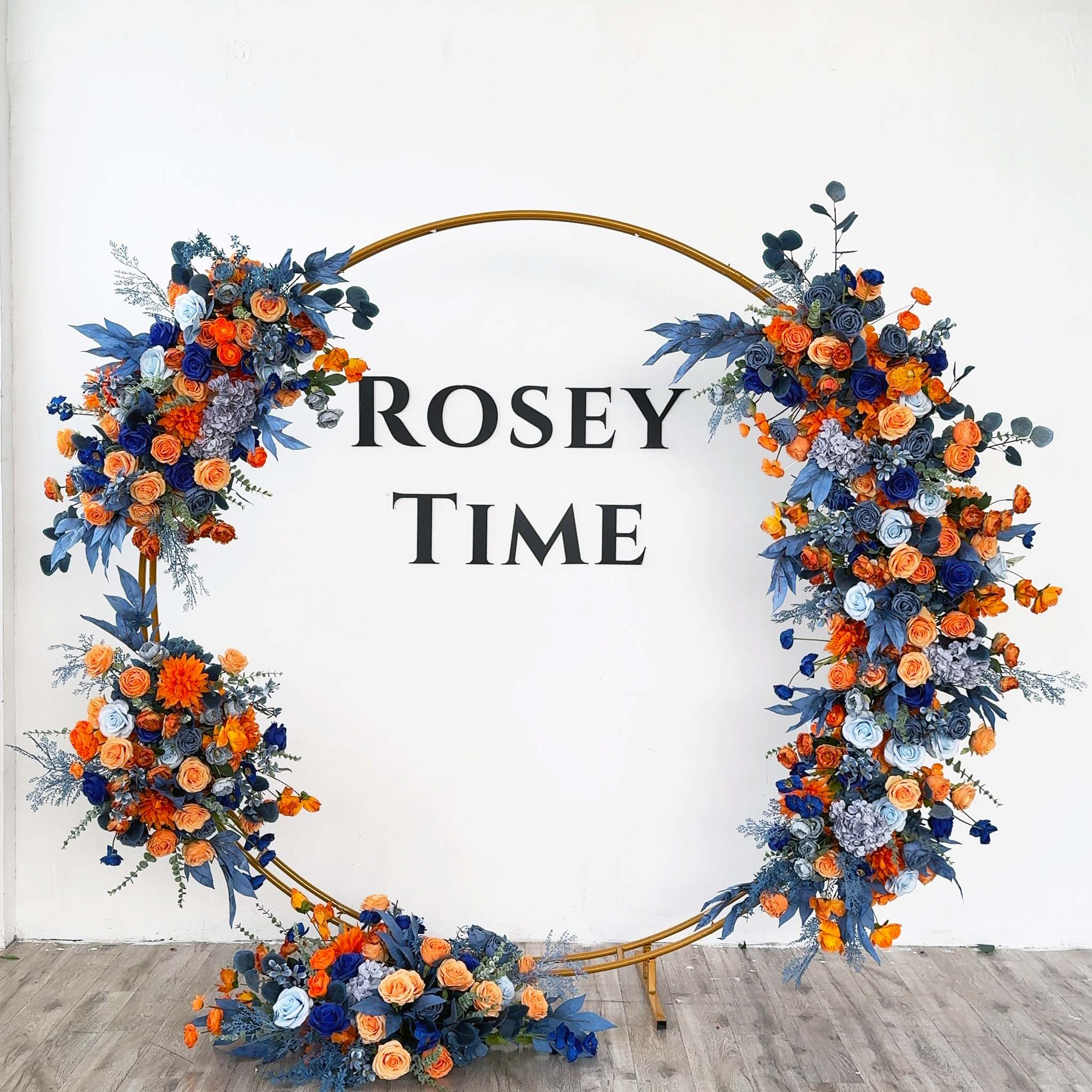 Roseytime Orange&Blue Flower Set Flower Arch Arrangement #RTA036