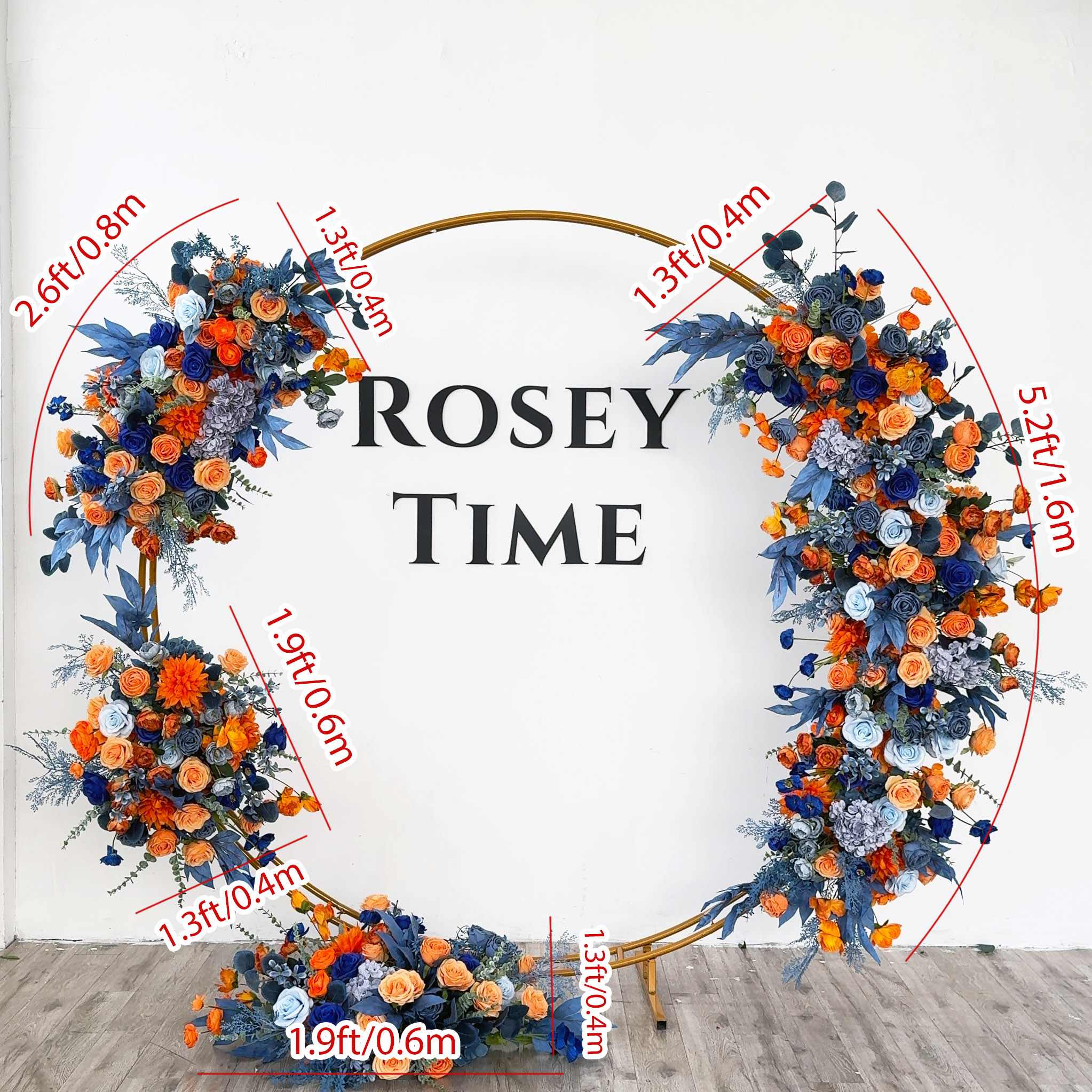 Roseytime Orange&Blue Flower Set Flower Arch Arrangement #RTA036