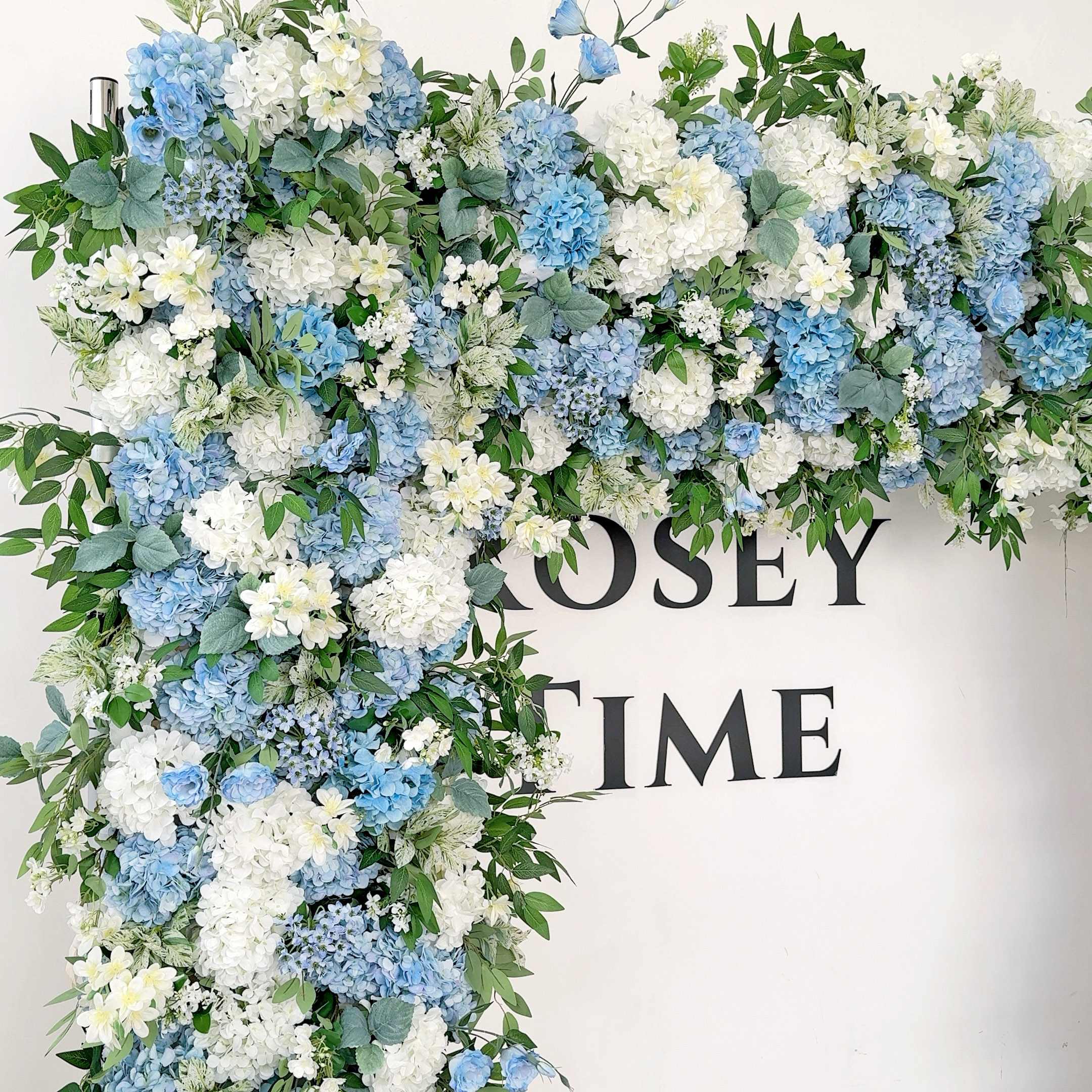 Roseytime Blue Hydrangea Square Flower Arch Fabric Back#RTA380