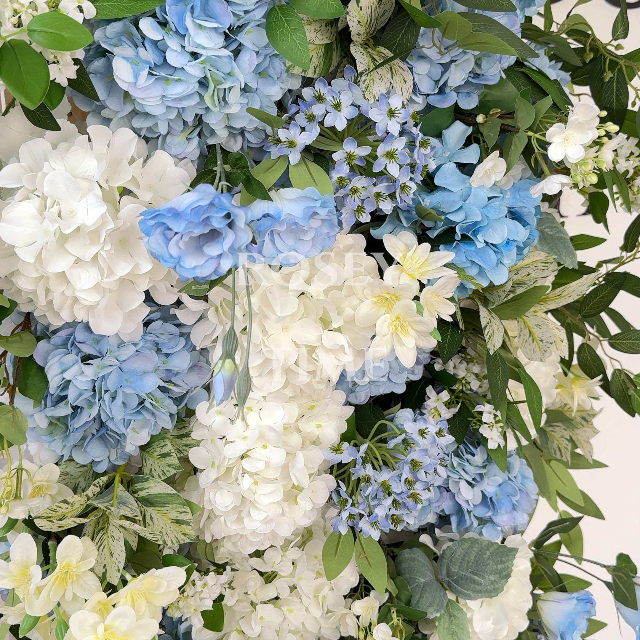 Roseytime Blue Hydrangea Square Flower Arch Fabric Back#RTA380