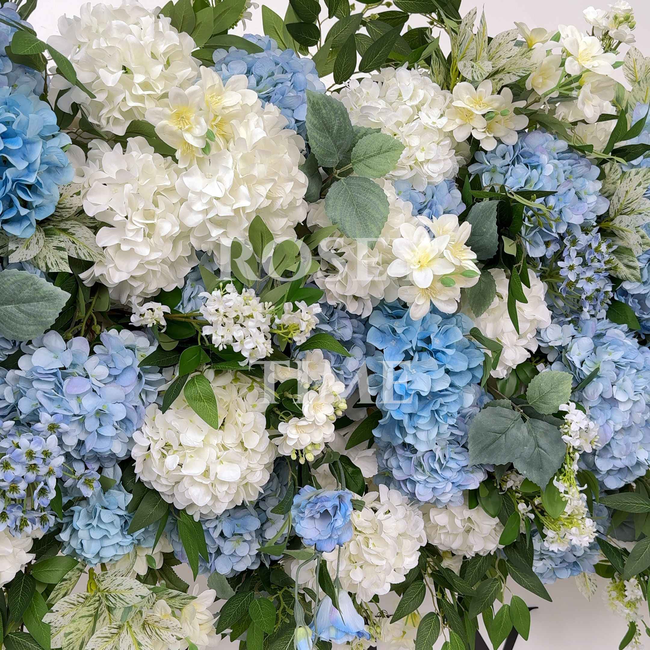 Roseytime Blue Hydrangea Square Flower Arch Fabric Back#RTA380