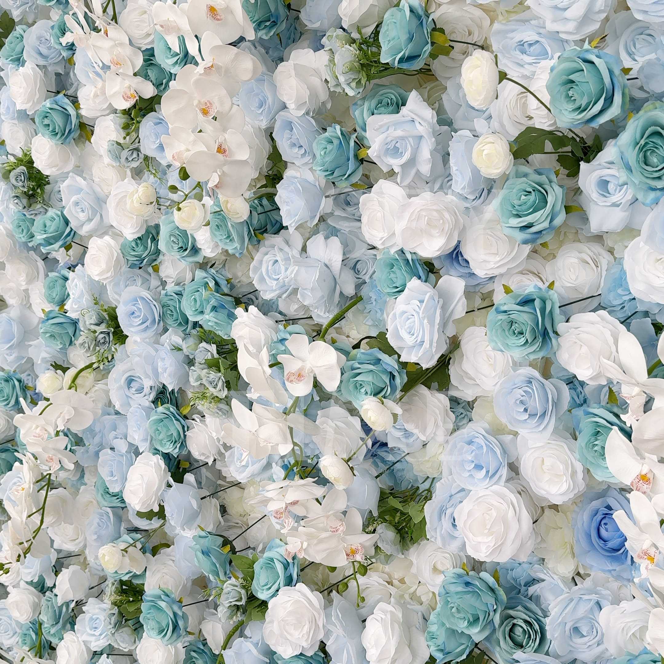 Roseytime 5D Artificial Blue Flower Wall Roll Up Fabric Back #RTW084