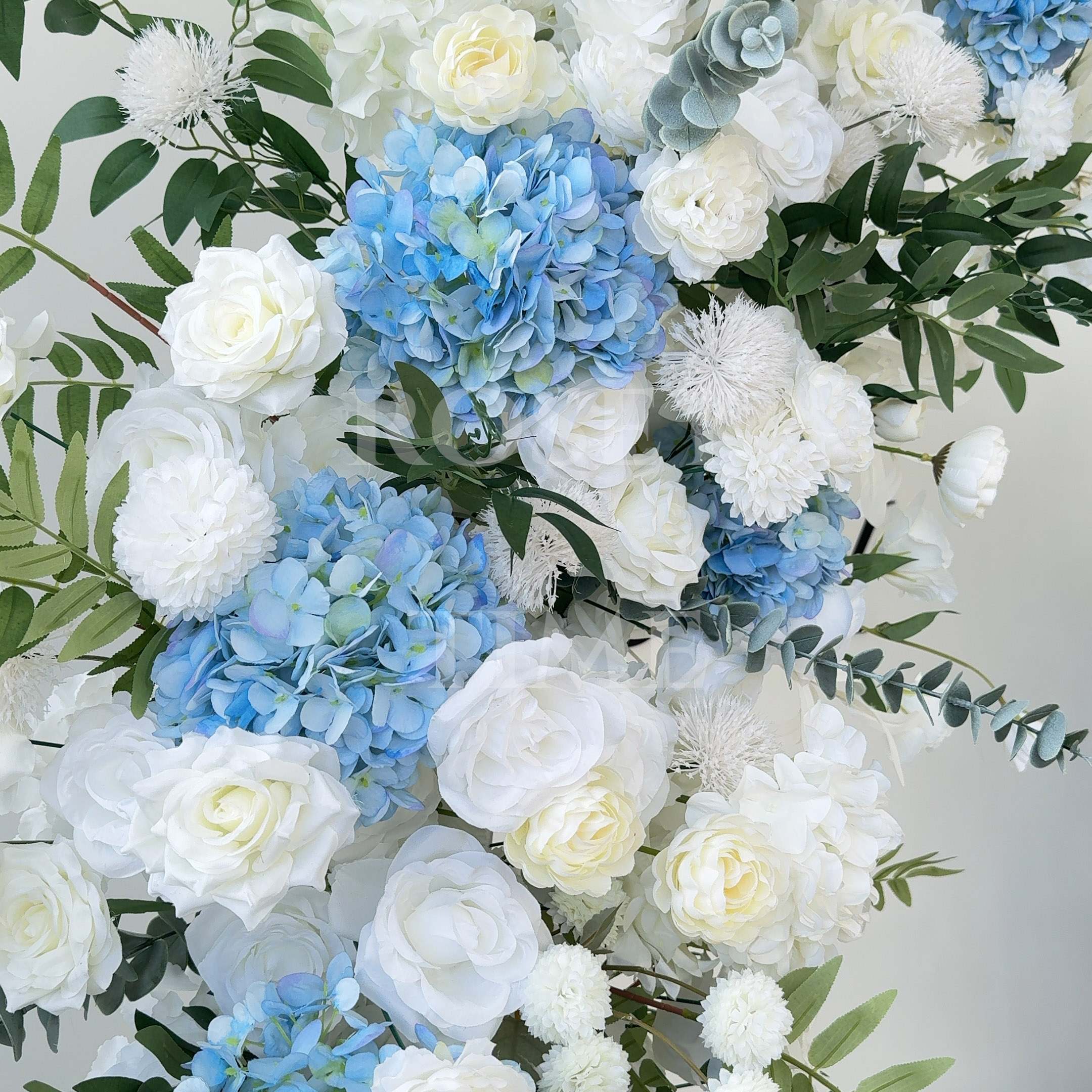 Roseytime Blue&White Flower Pillars Arch with Frame #RTP068