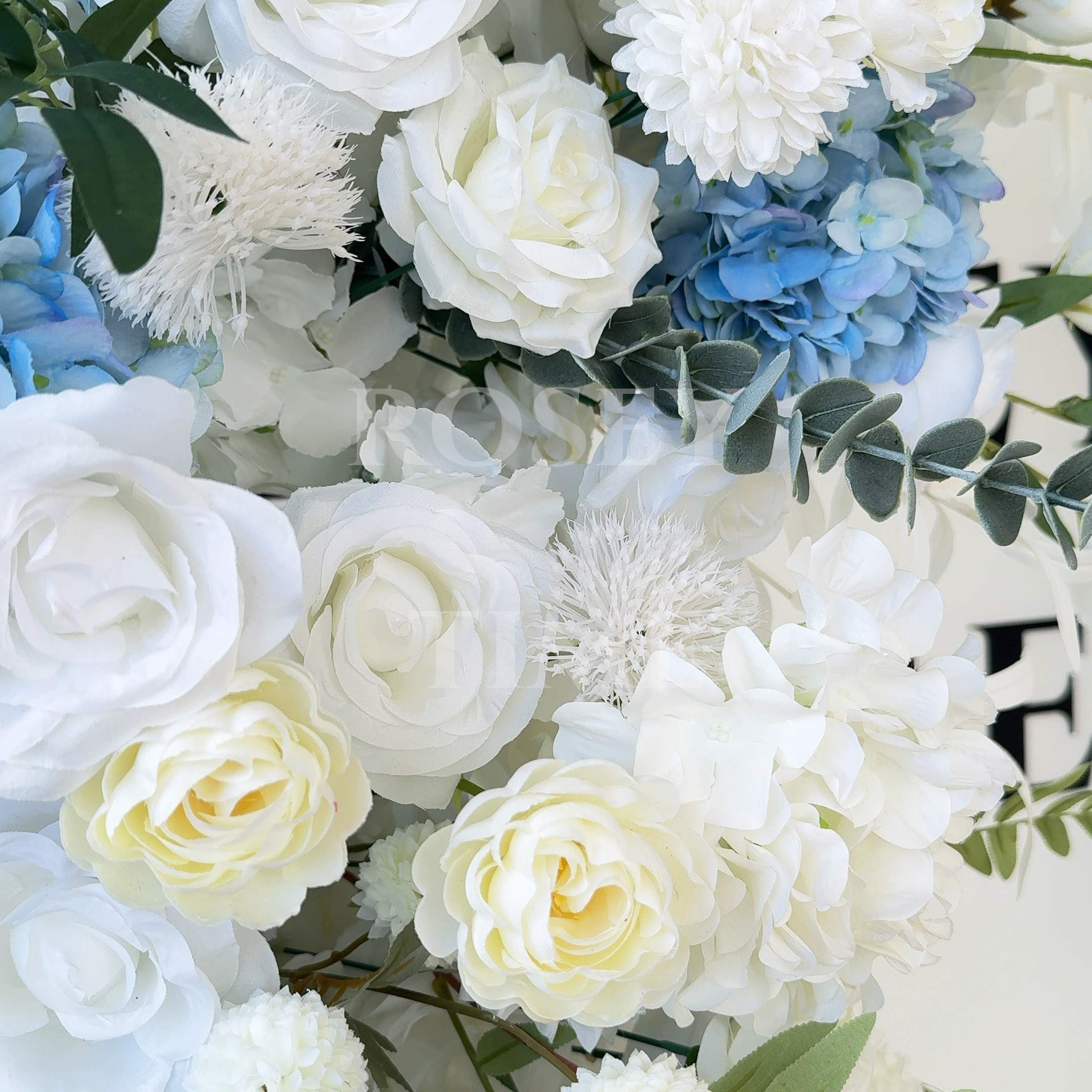 Roseytime Blue&White Flower Pillars Arch with Frame #RTP068