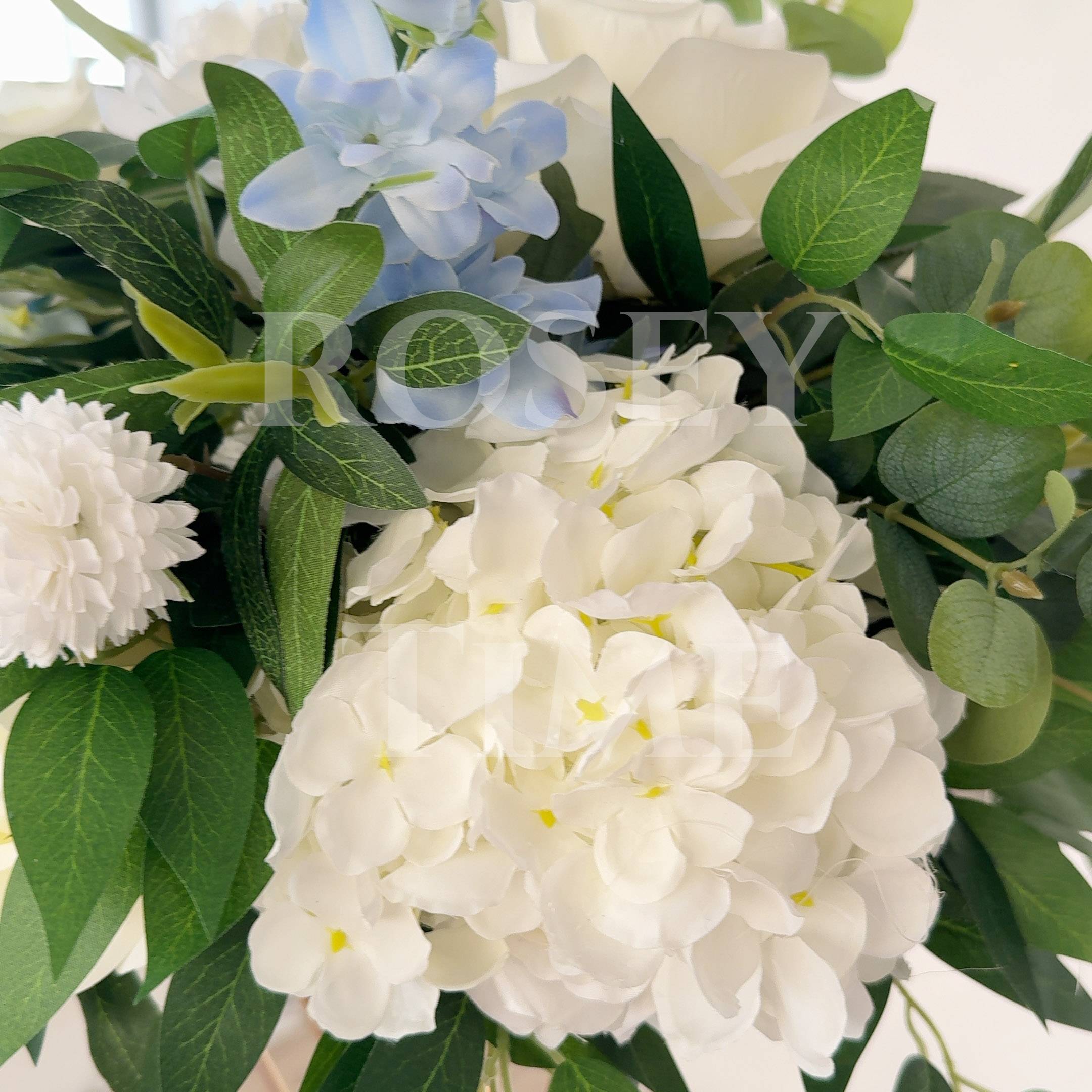 Roseytime White&Blue Hydrangea Flower Ball #RTB100