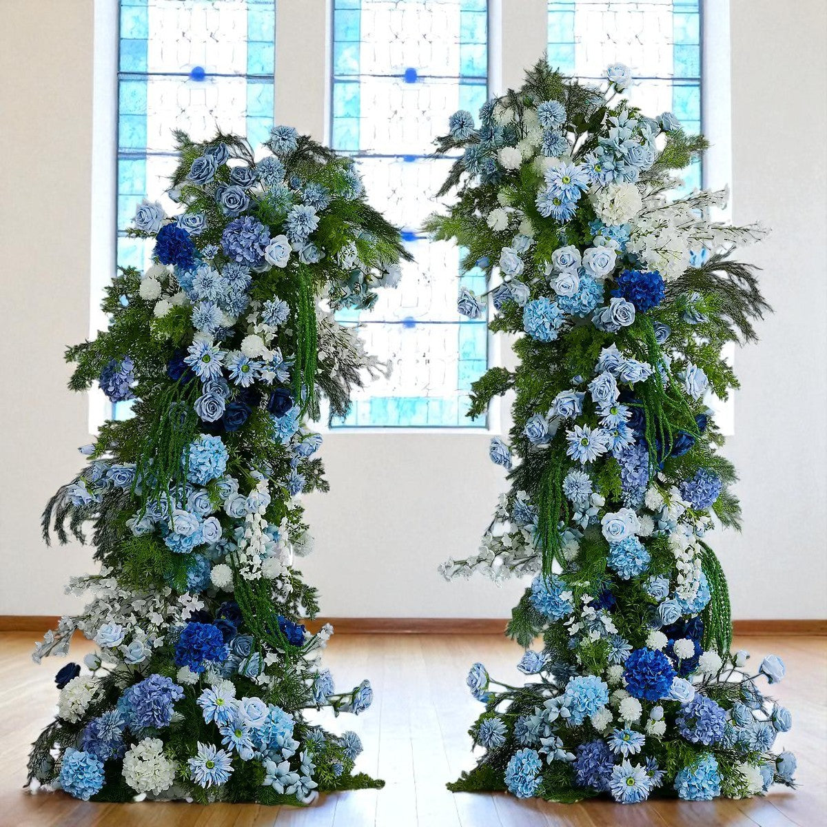 B1G1 sale- Blue Flower Pillars Arch with Frame #RTP104