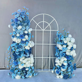 Roseytime Blue Flower Pillars Set with Frame #RTP042