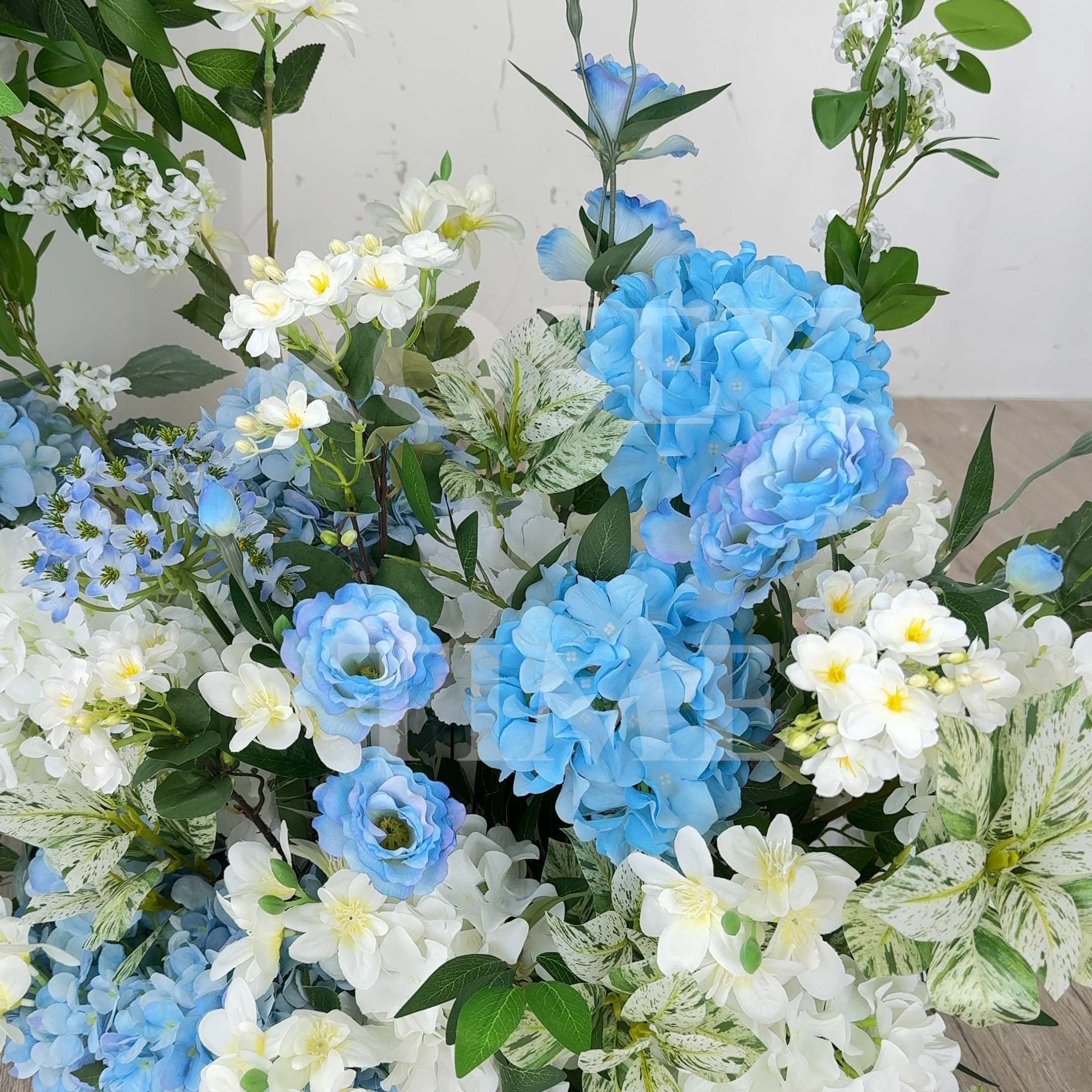 Roseytime Blue&White Hydrangea Flower Floor Flower Wedding Aisle Arrangement #RTF011
