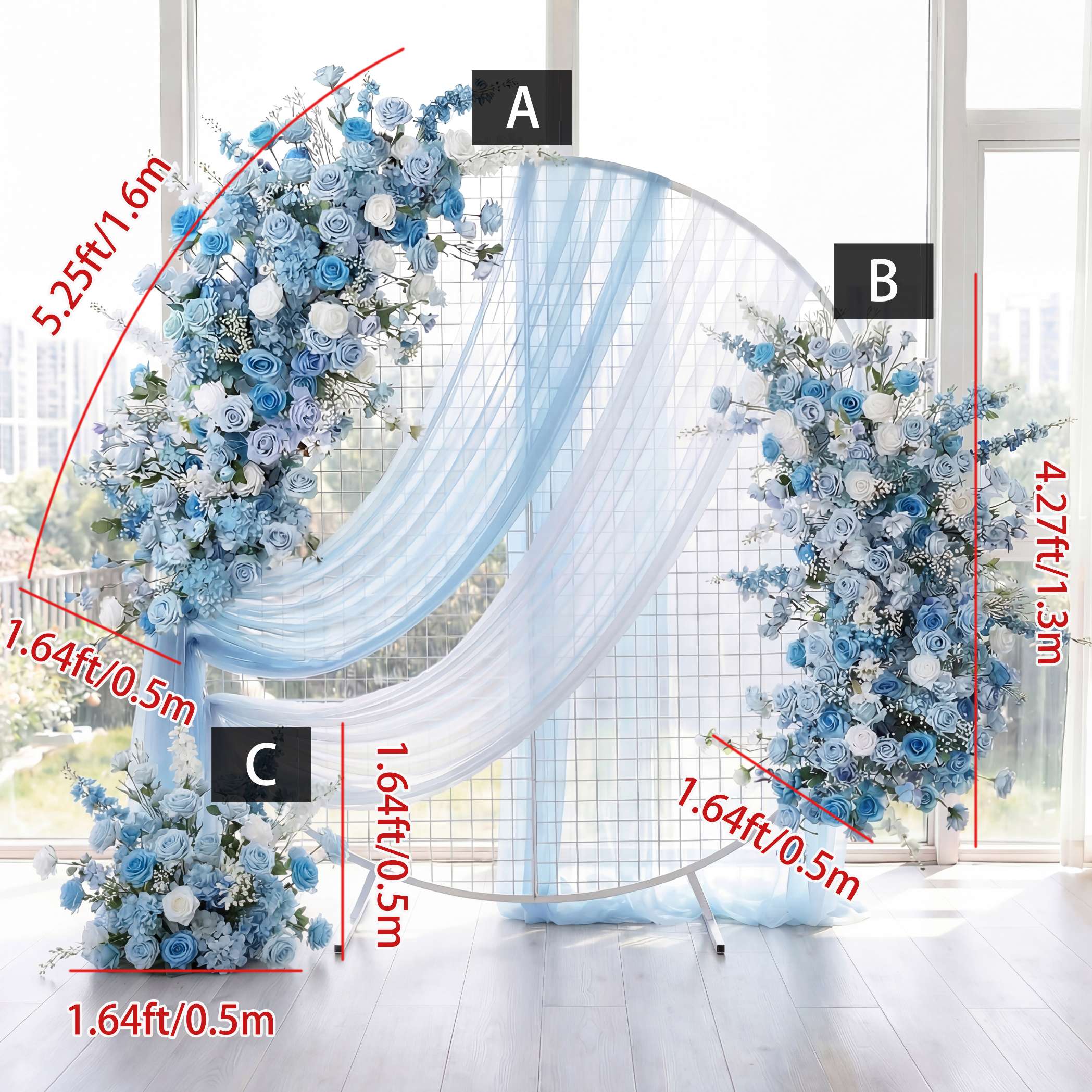 Roseytime Blue Flower Set Flower Arch Arrangement #RTA450