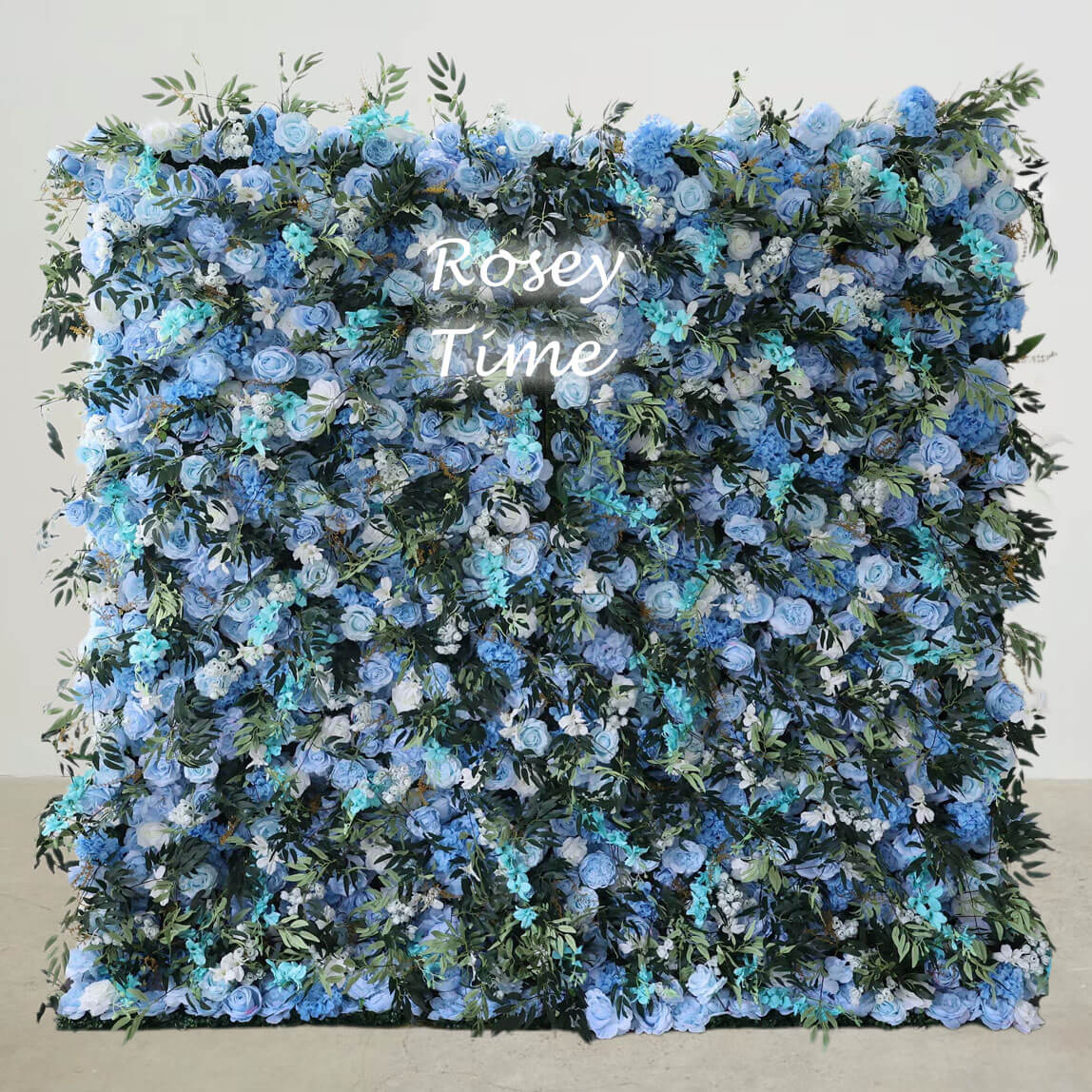 Roseytime 5D Blue Flower Wall Roll Up Fabric Back #RTW173