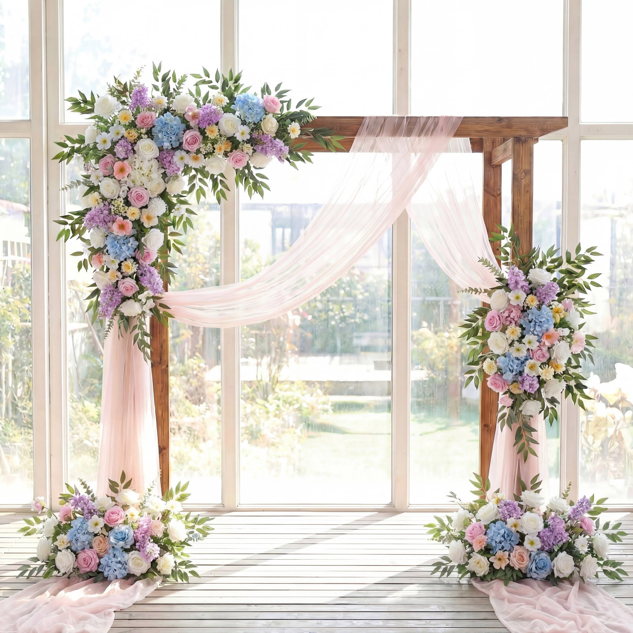 Roseytime Blue&Pink Flower Set Flower Arch Arrangement #RTA462