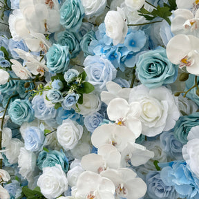 Roseytime 5D Artificial Blue Flower Wall Roll Up Fabric Back #RTW048