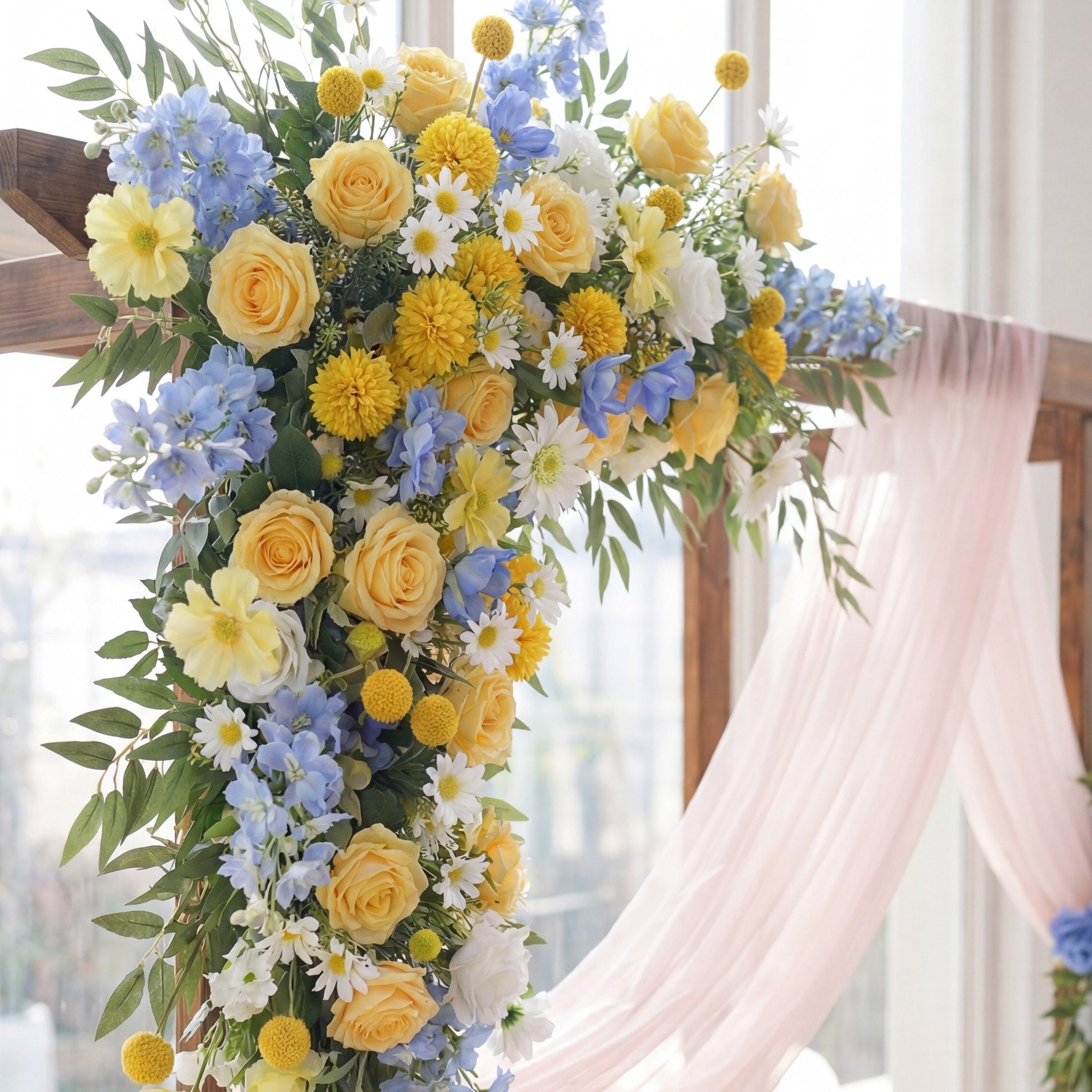 Roseytime Blue&Yellow Flower Set Flower Arch Arrangement #RTA461