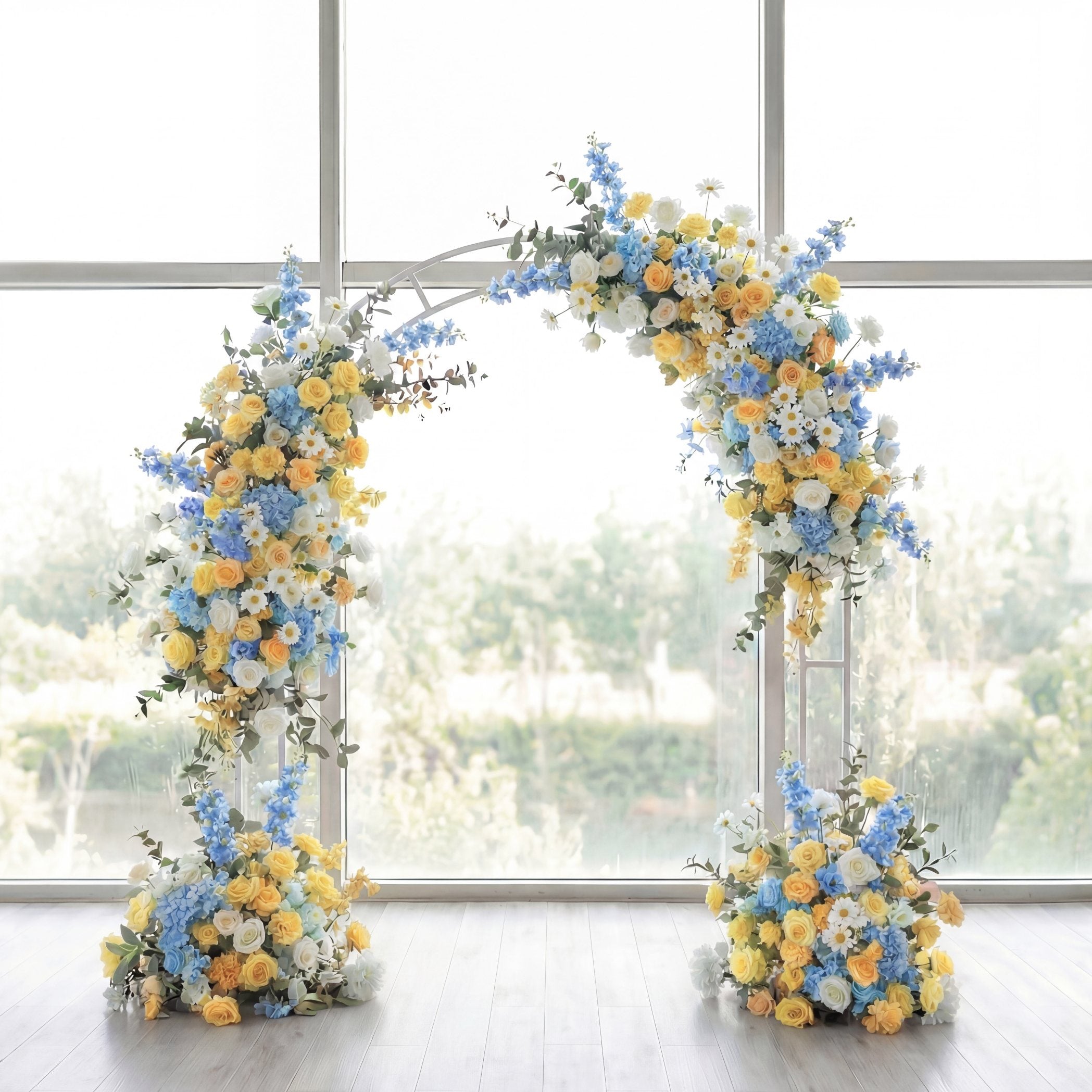 Roseytime Blue&Yellow Flower Set Flower Arch Arrangement #RTA457