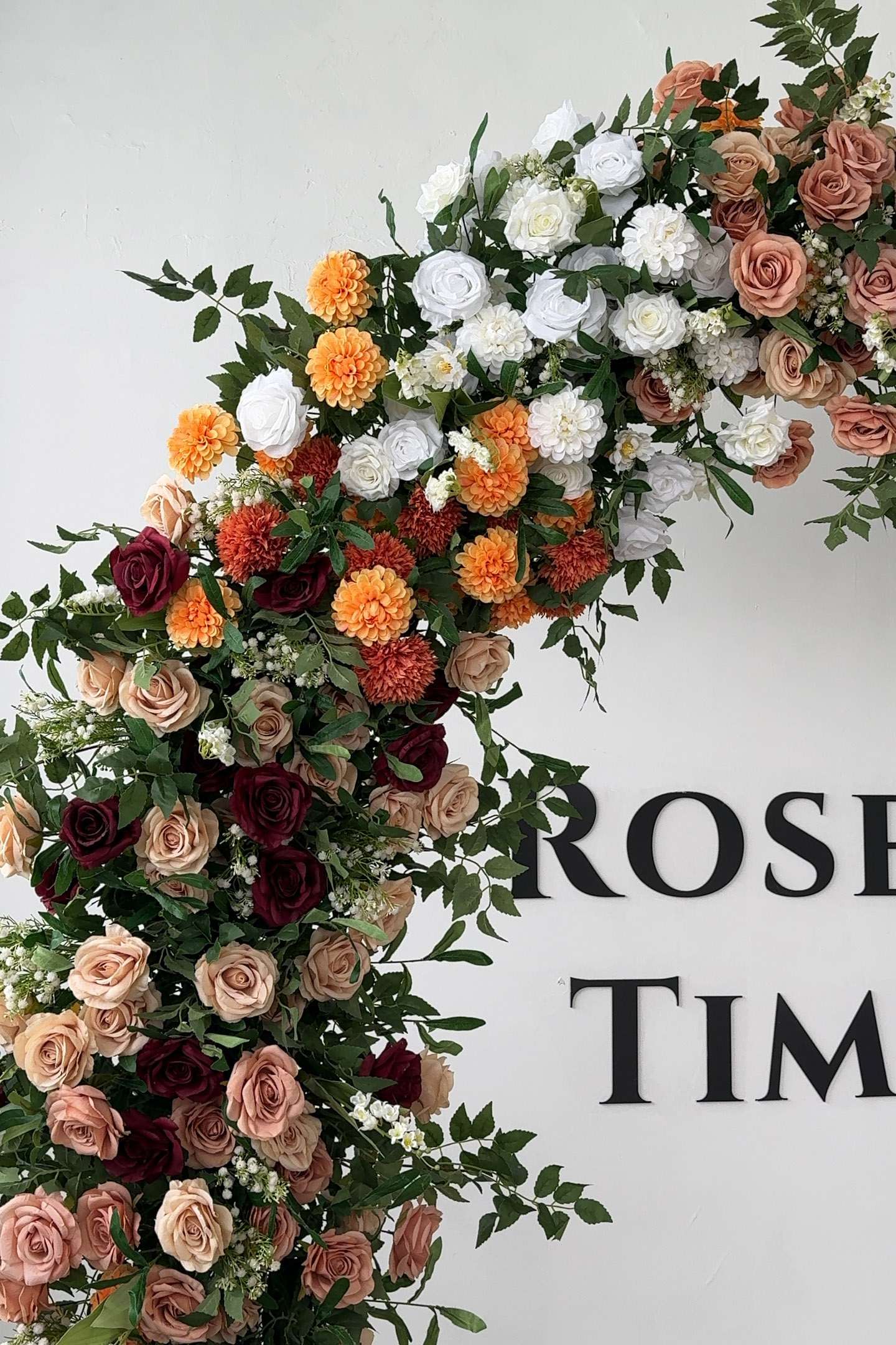 RoseyTime Bordeaux Harvest Flower Arch n-shape Round Arch #RTA133