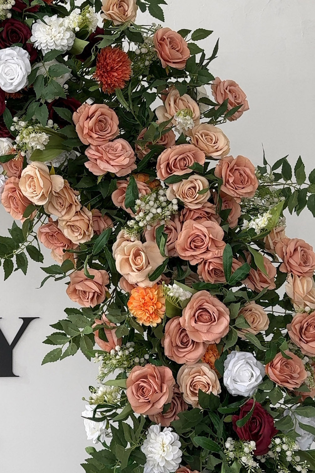 RoseyTime Bordeaux Harvest Flower Arch n-shape Round Arch #RTA133