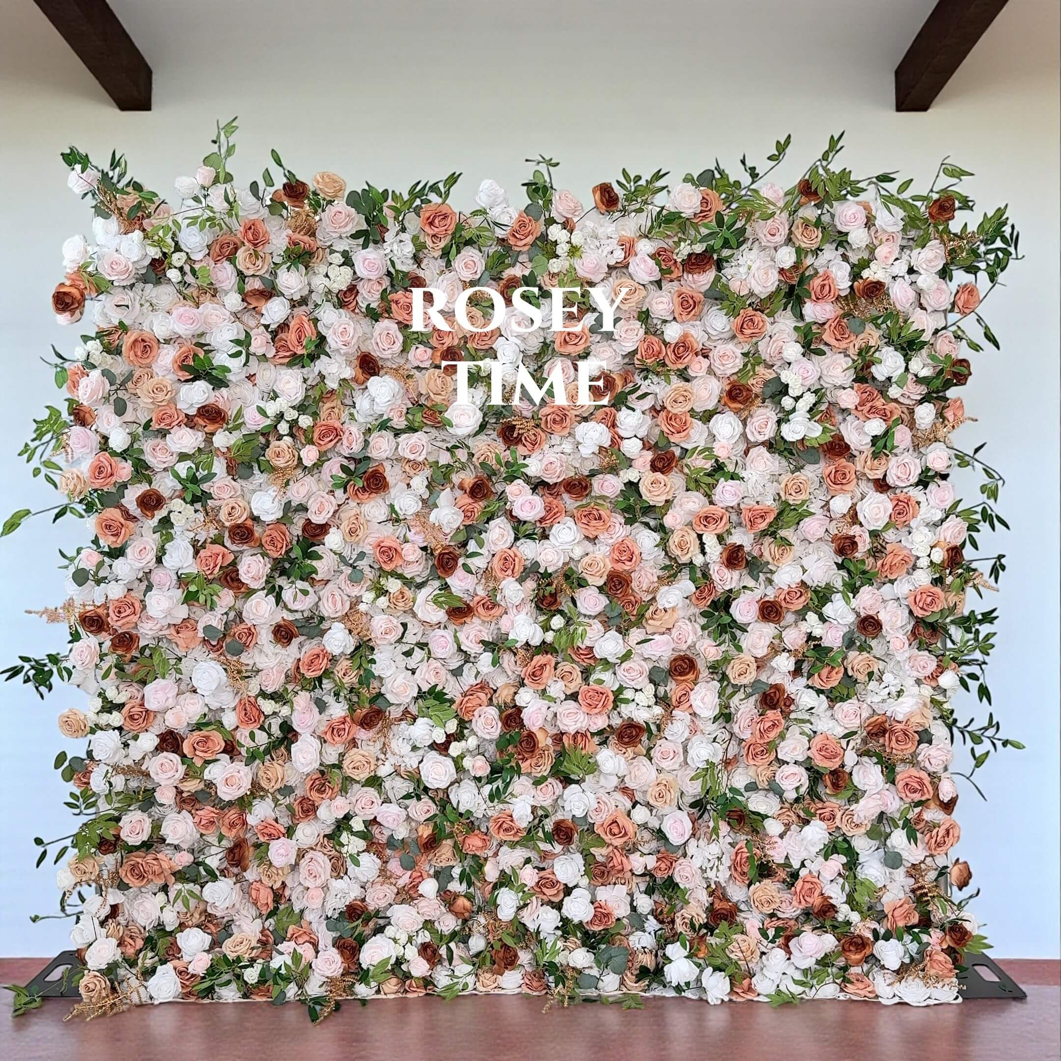 Roseytime 5D Tan Flower Wall Roll Up Fabric Back #RTW226
