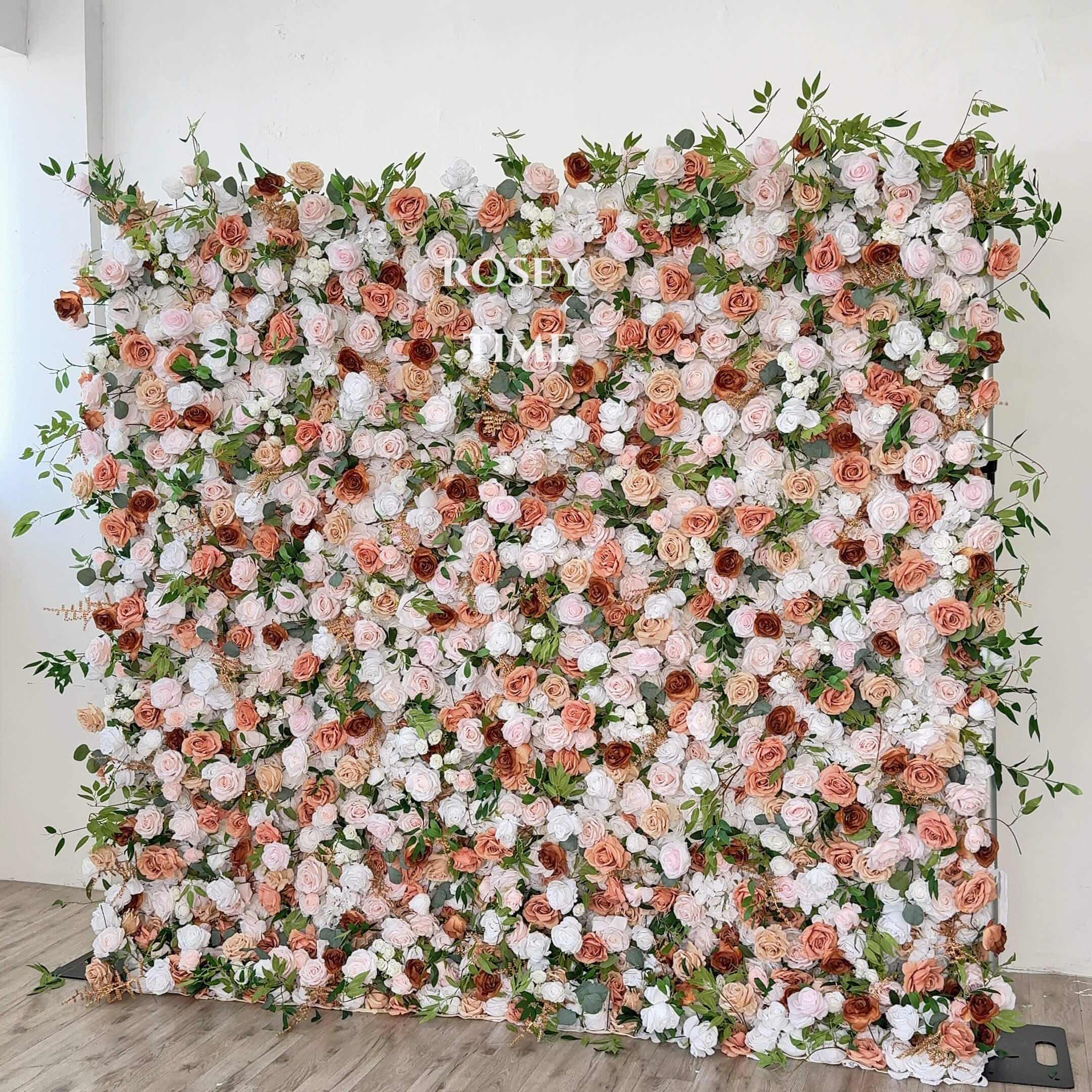 Roseytime 5D Tan Flower Wall Roll Up Fabric Back #RTW226