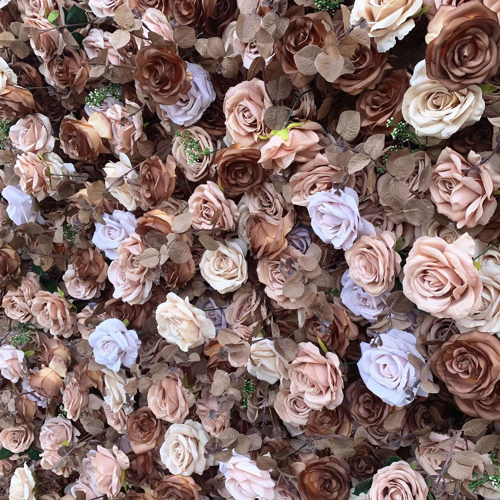 Roseytime 5D Brown Flower Wall Roll Up Fabric Back #RTW062