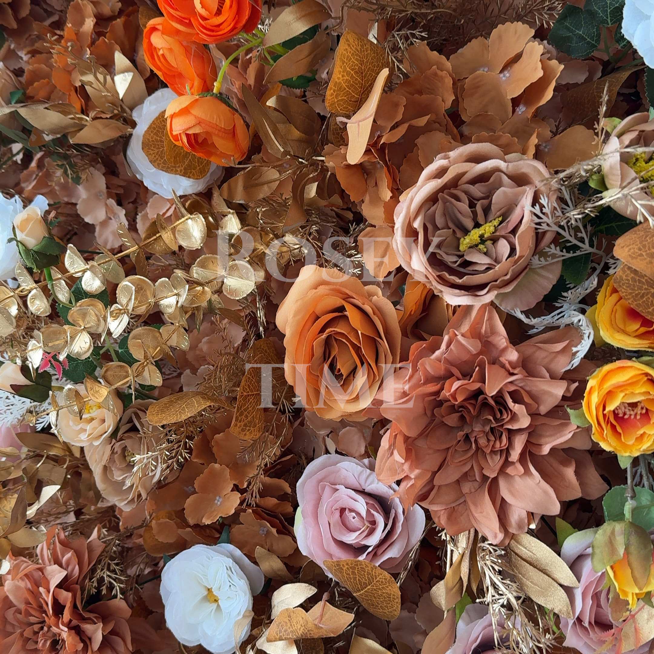 Roseytime 5D Brown Pampas Flower Wall Roll Up Fabric Back #RTW125