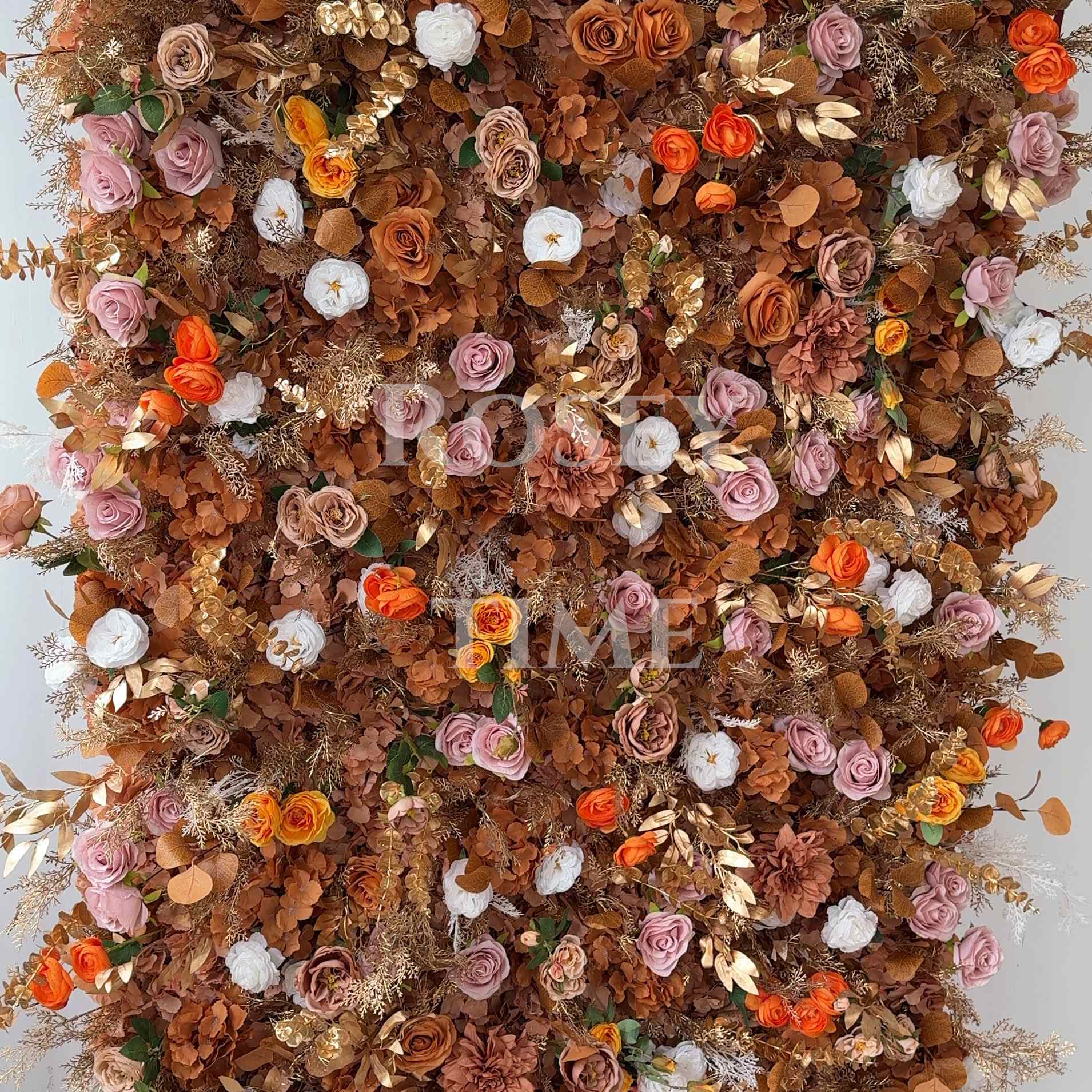 Roseytime 5D Brown Pampas Flower Wall Roll Up Fabric Back #RTW125