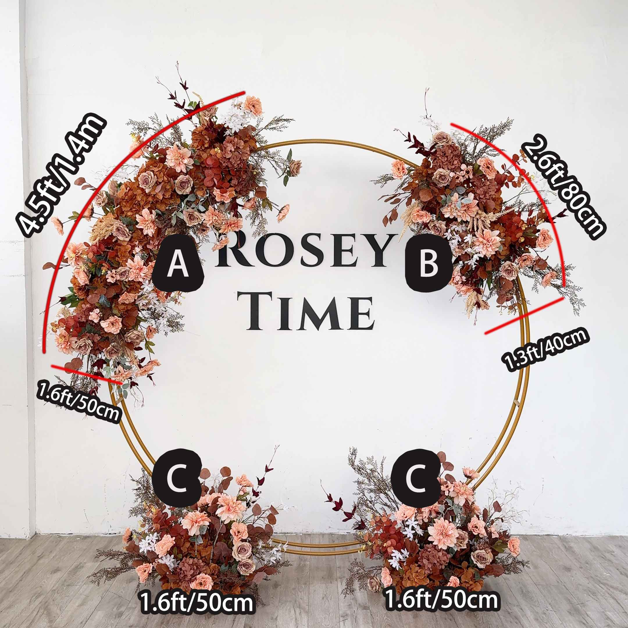 Roseytime Brown Flower Set Autumn Flower Arch Arrangement #RTA038