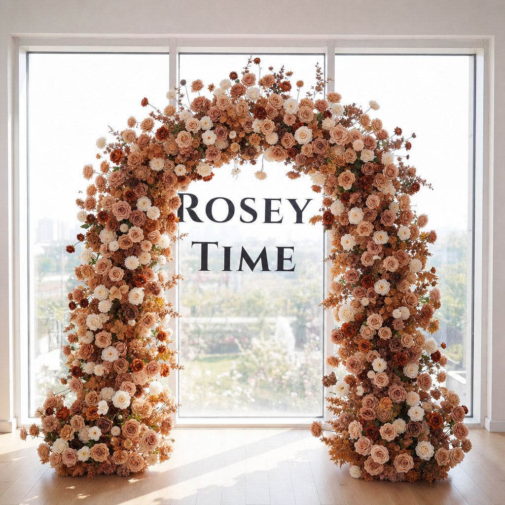RoseyTime Cedar & Cocoa Flower Arch n-shape Round Arch #RTA499