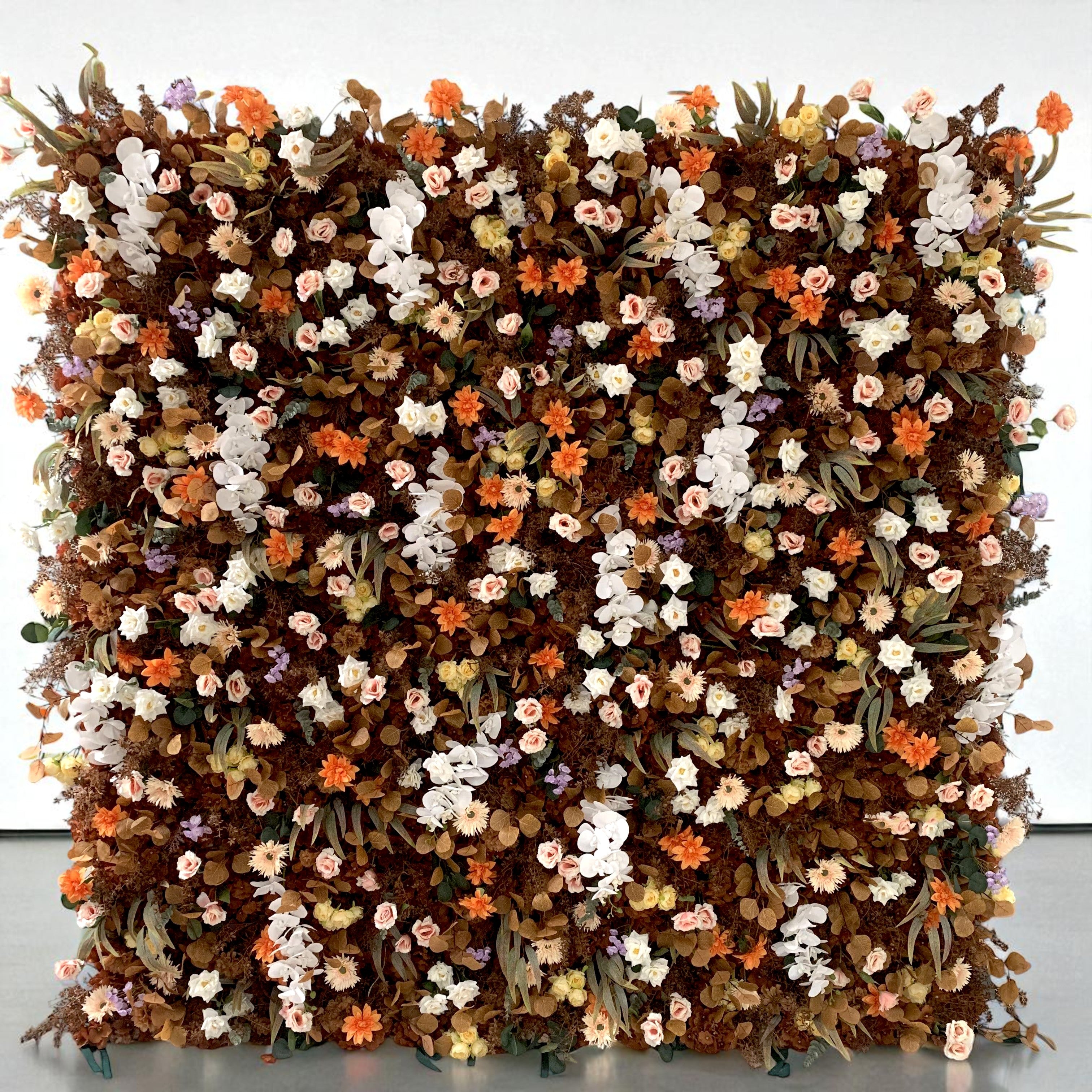 B1-Sale: Brown Flower Wall Roll Up Fabric Back #RTW314