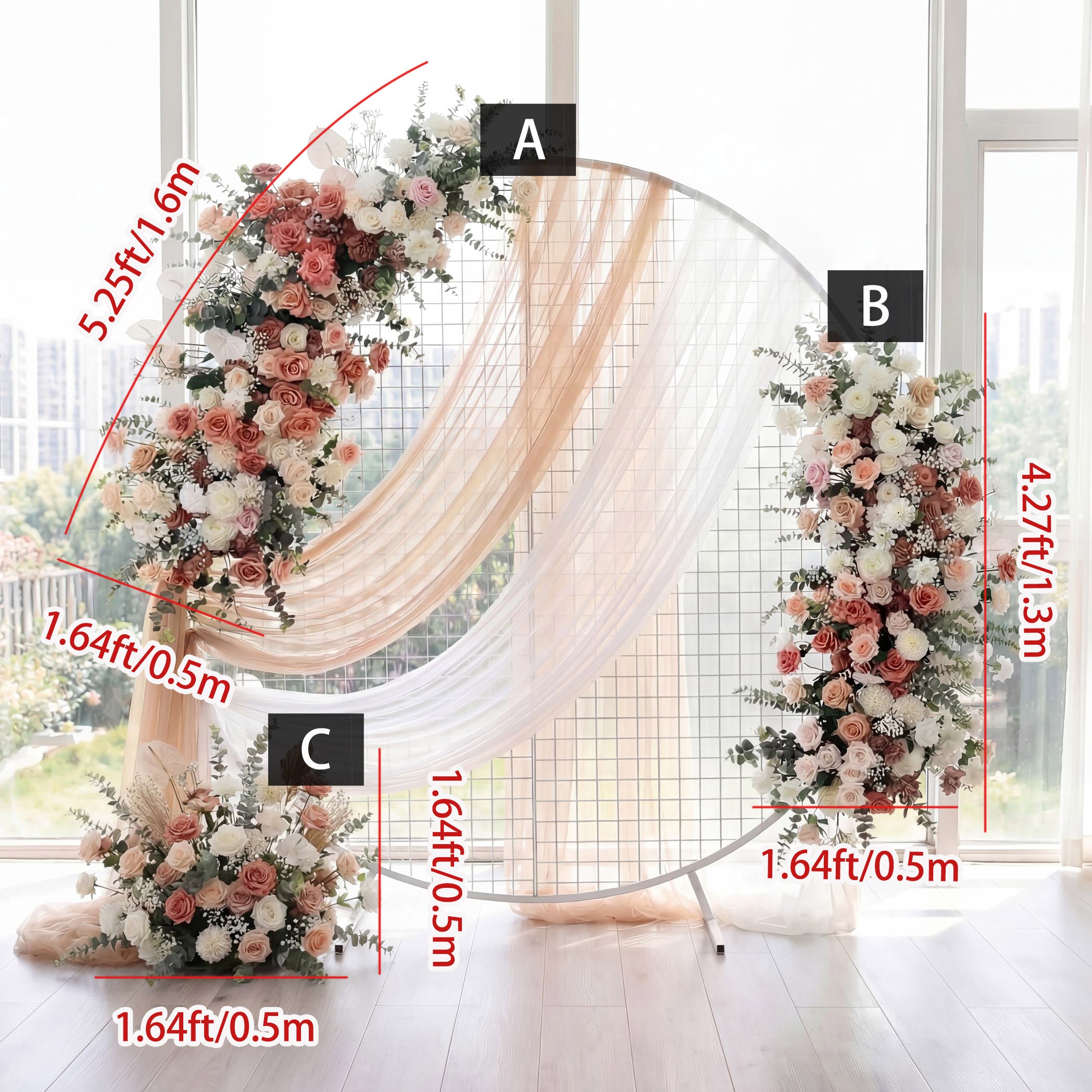 Roseytime Brown Flower Set Flower Arch Arrangement #RTA454