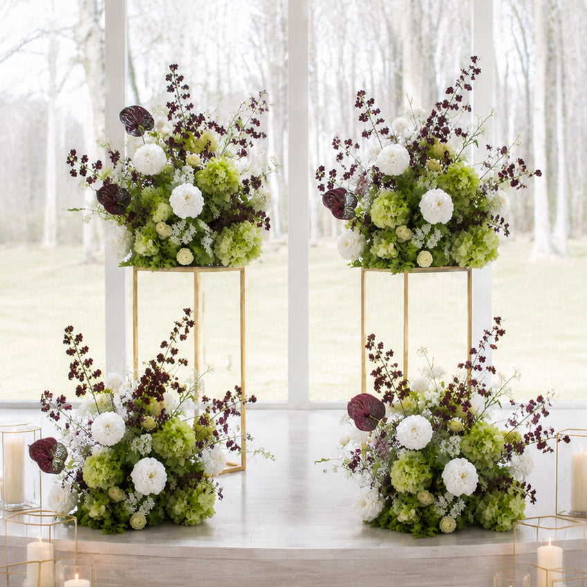 Roseytime Burgundy&Green Flower Set #RTS026