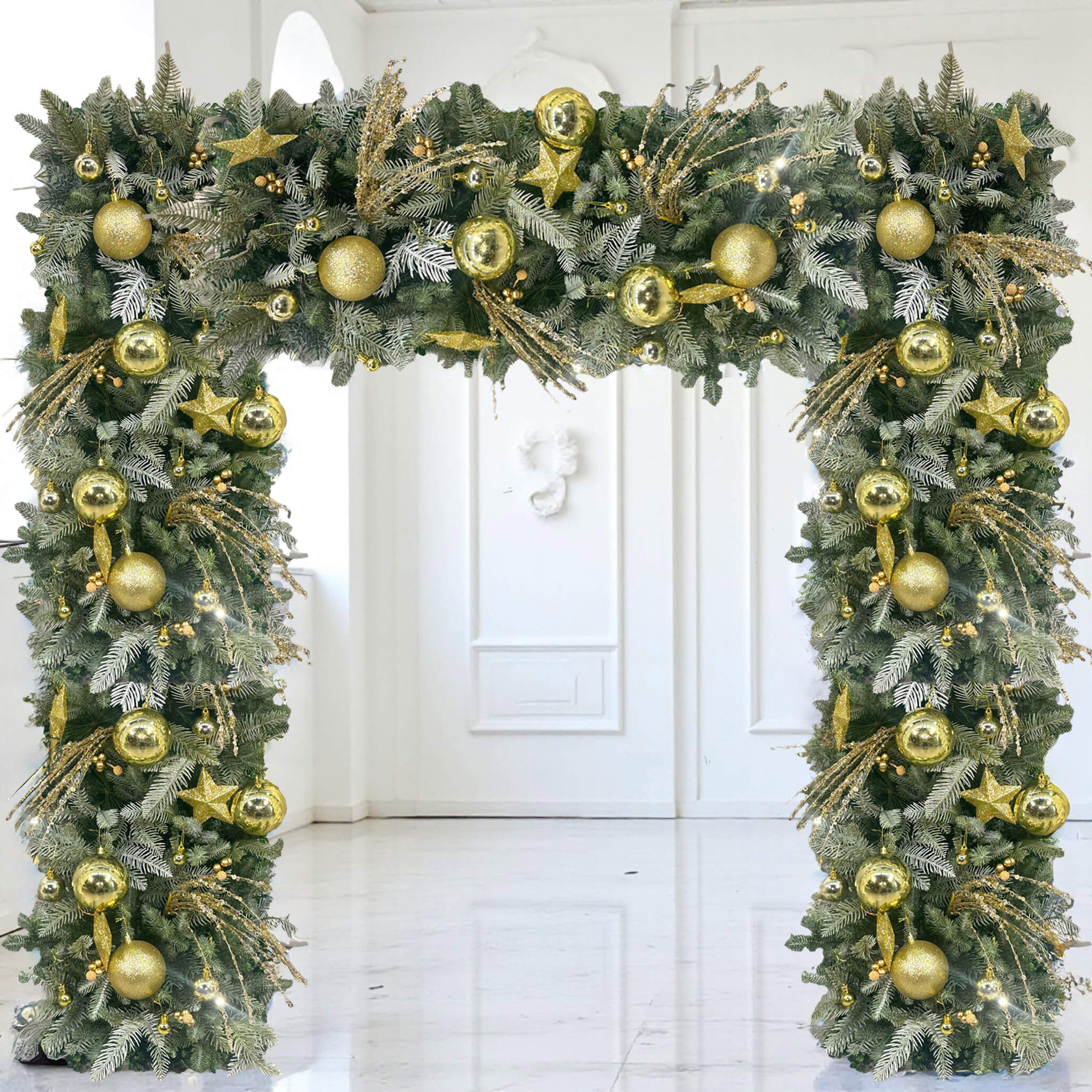 New-sale: Christmas Square Flower Arch Fabric Back#RTA137