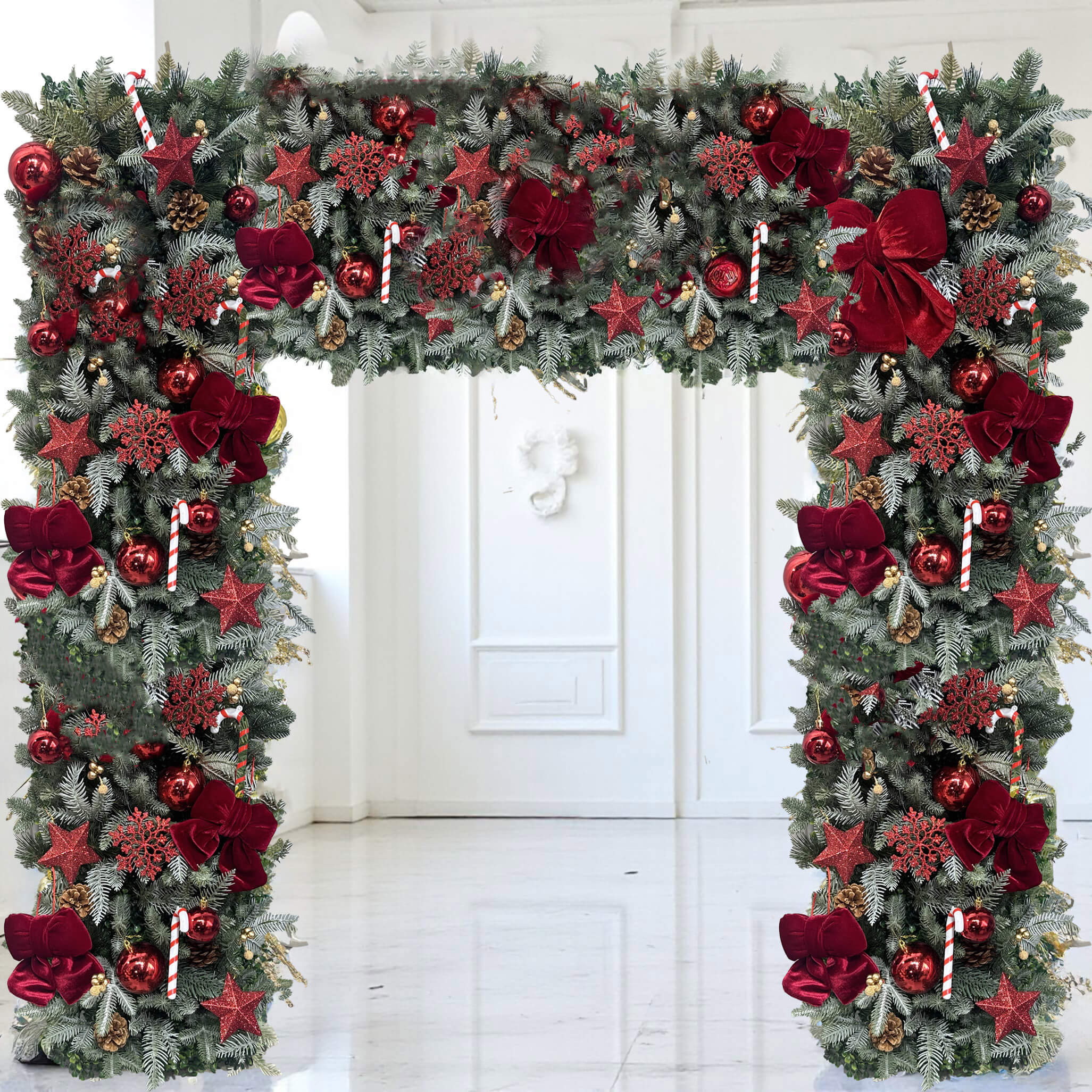 New-Sale: Christmas Square Flower Arch Fabric Back#RTA138