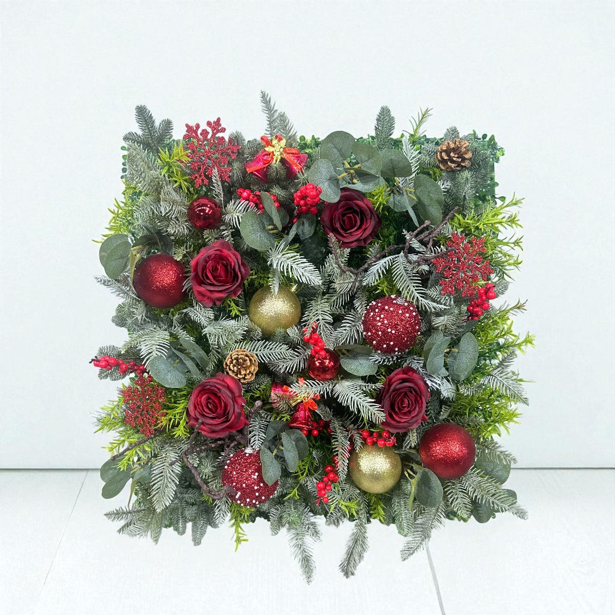 New-Sale: 5D Christmas Greenery Flower Wall Roll Up Fabric Back #RTW347
