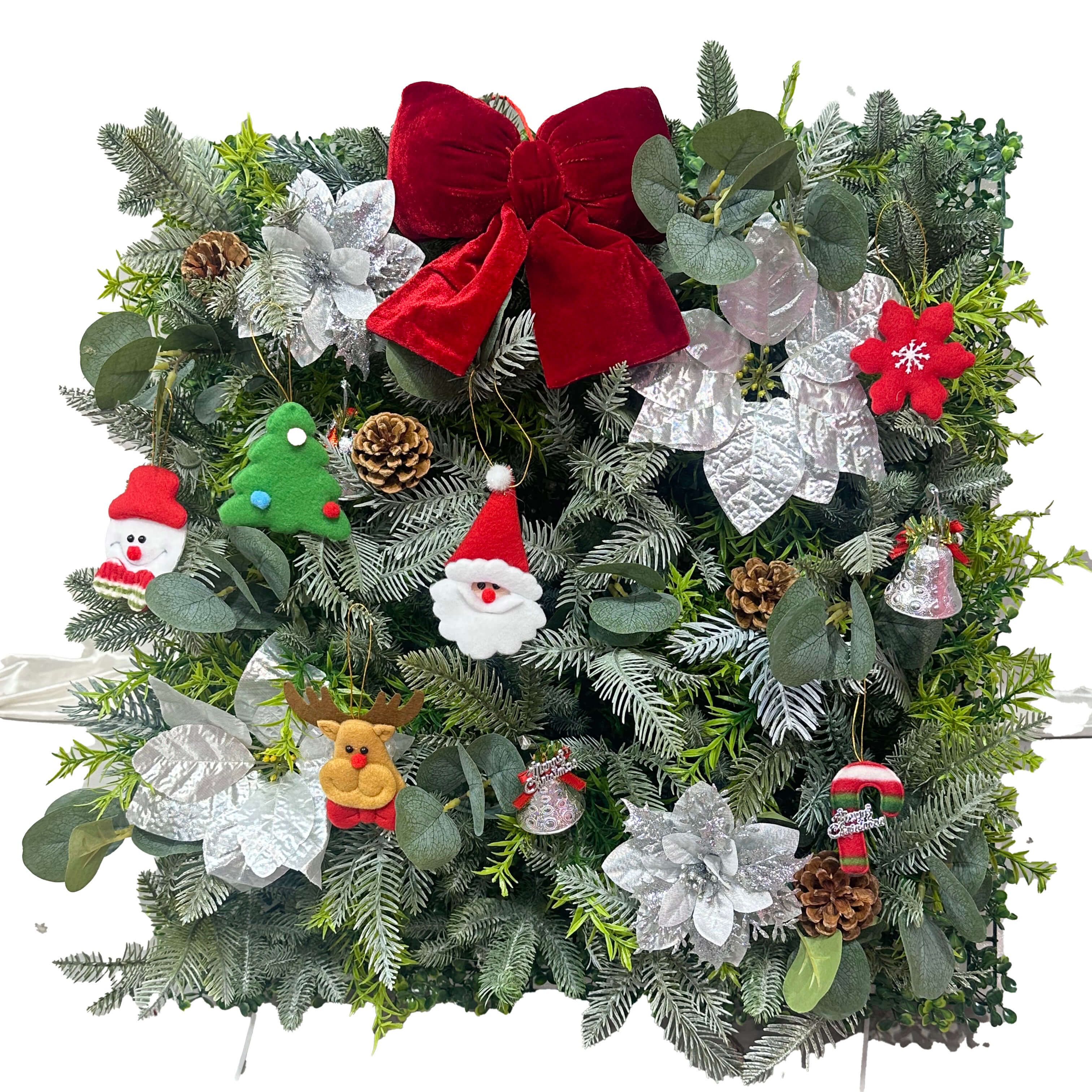 New-Sale: 5D Christmas Greenery Flower Wall Roll Up Fabric Back #RTW348