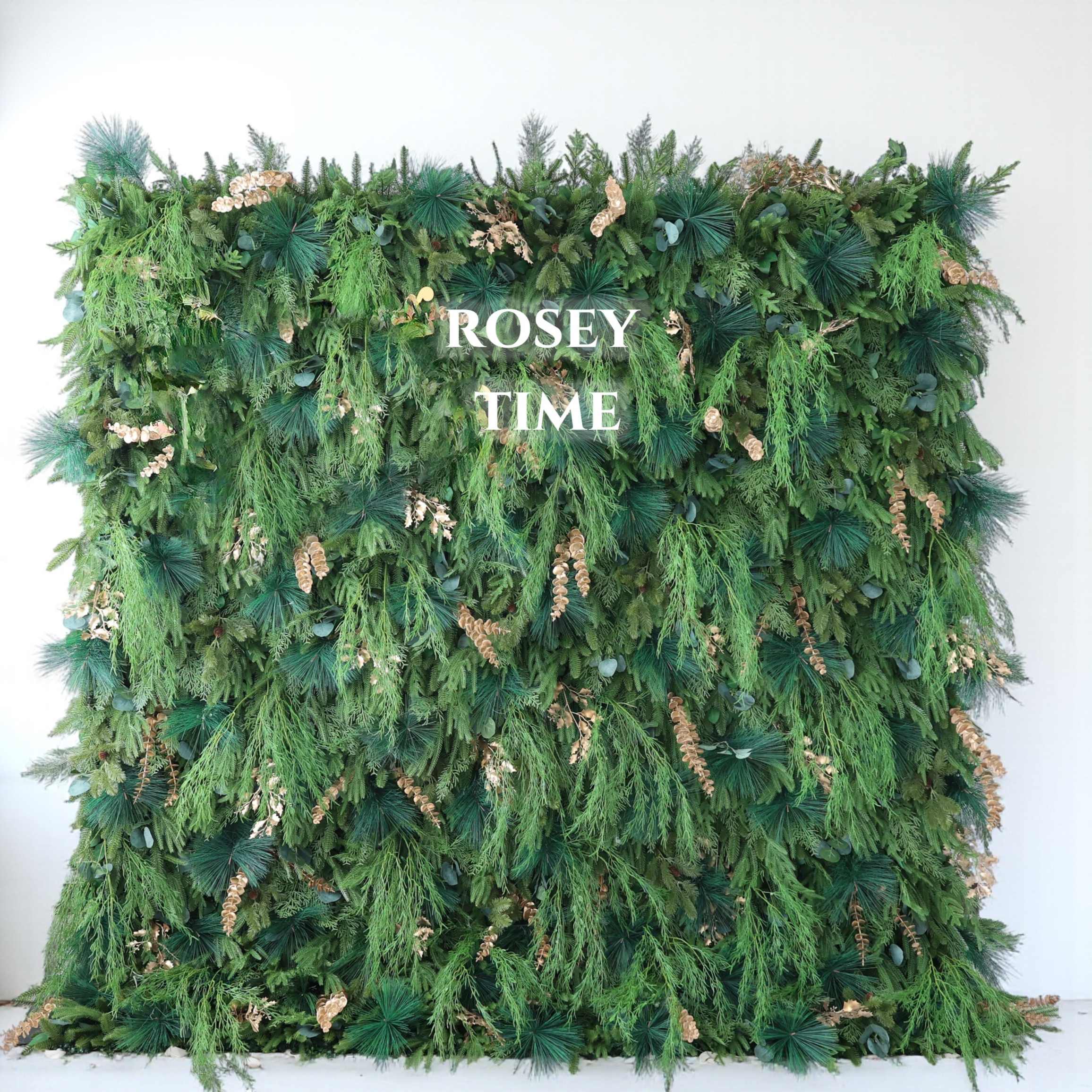 Roseytime 5D Christmas Greenery Flower Wall Roll Up Fabric Back #RTW339