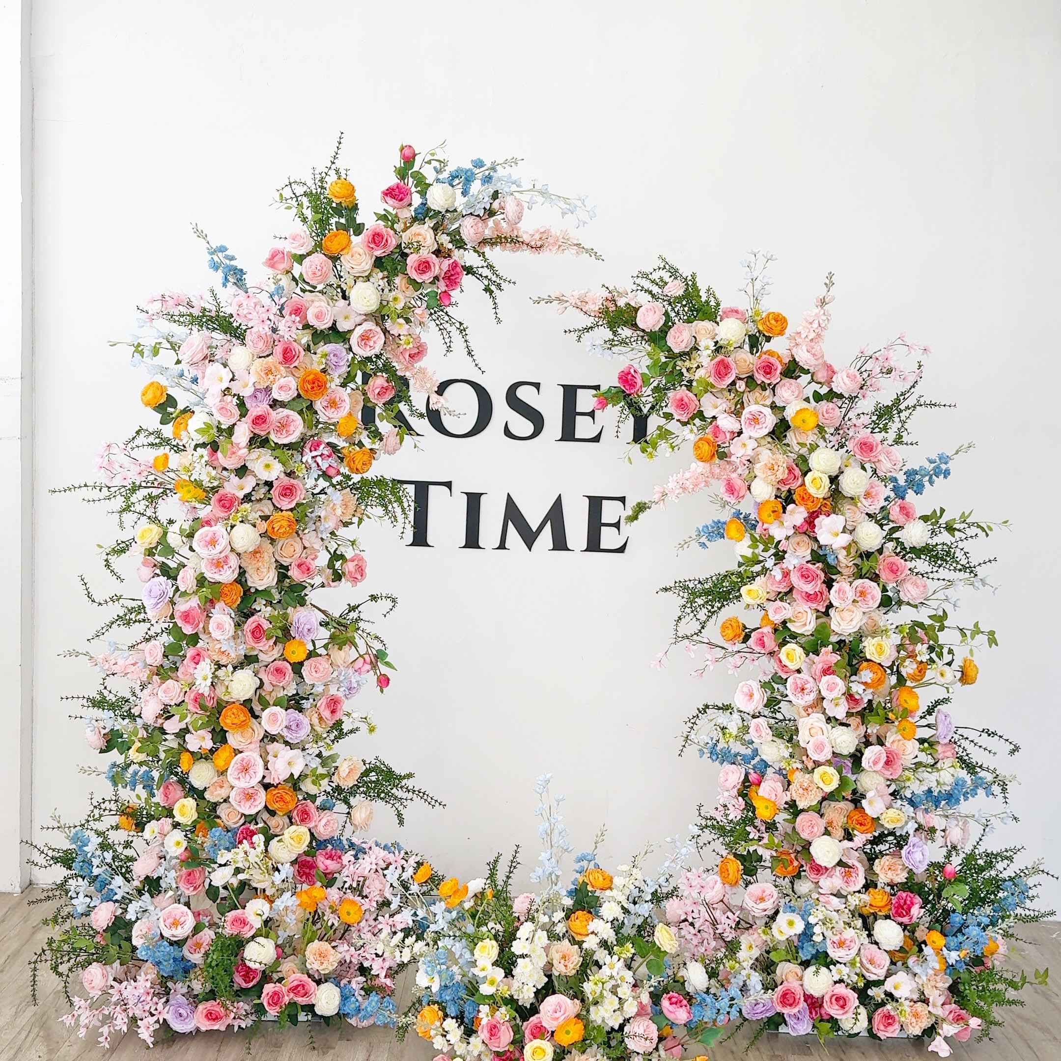 Roseytime Colorful Flower Pillars Arch with Frame #RTP006