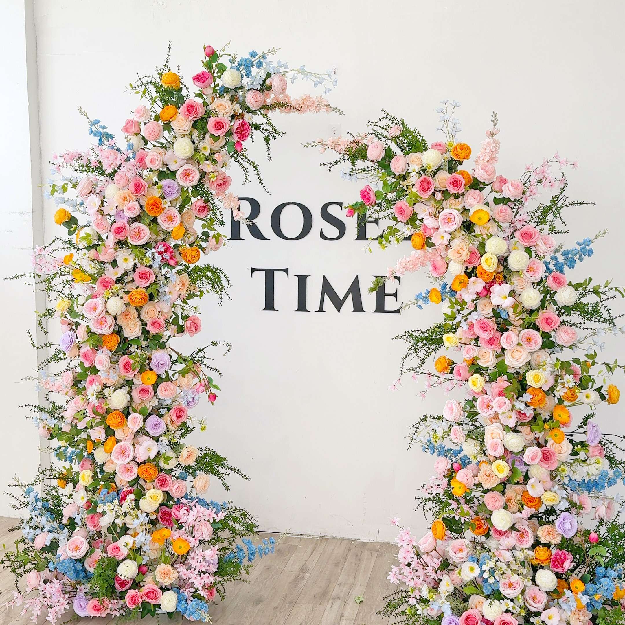 Roseytime Colorful Flower Pillars Arch with Frame #RTP006