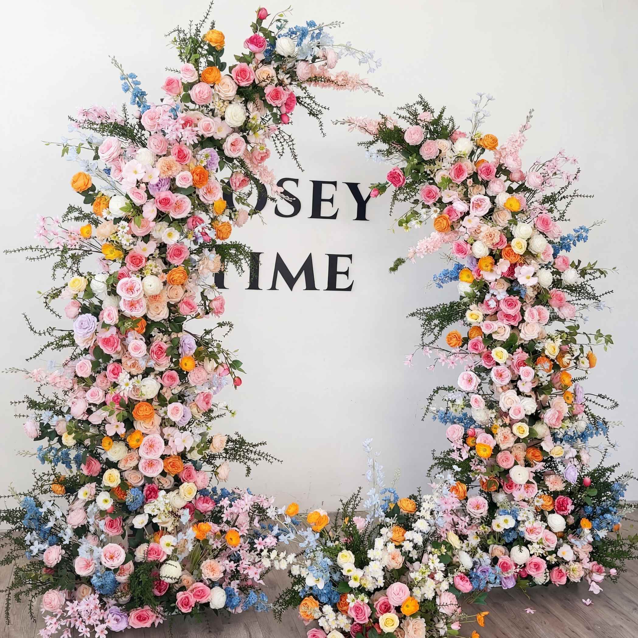 Roseytime Colorful Flower Pillars Arch with Frame #RTP006