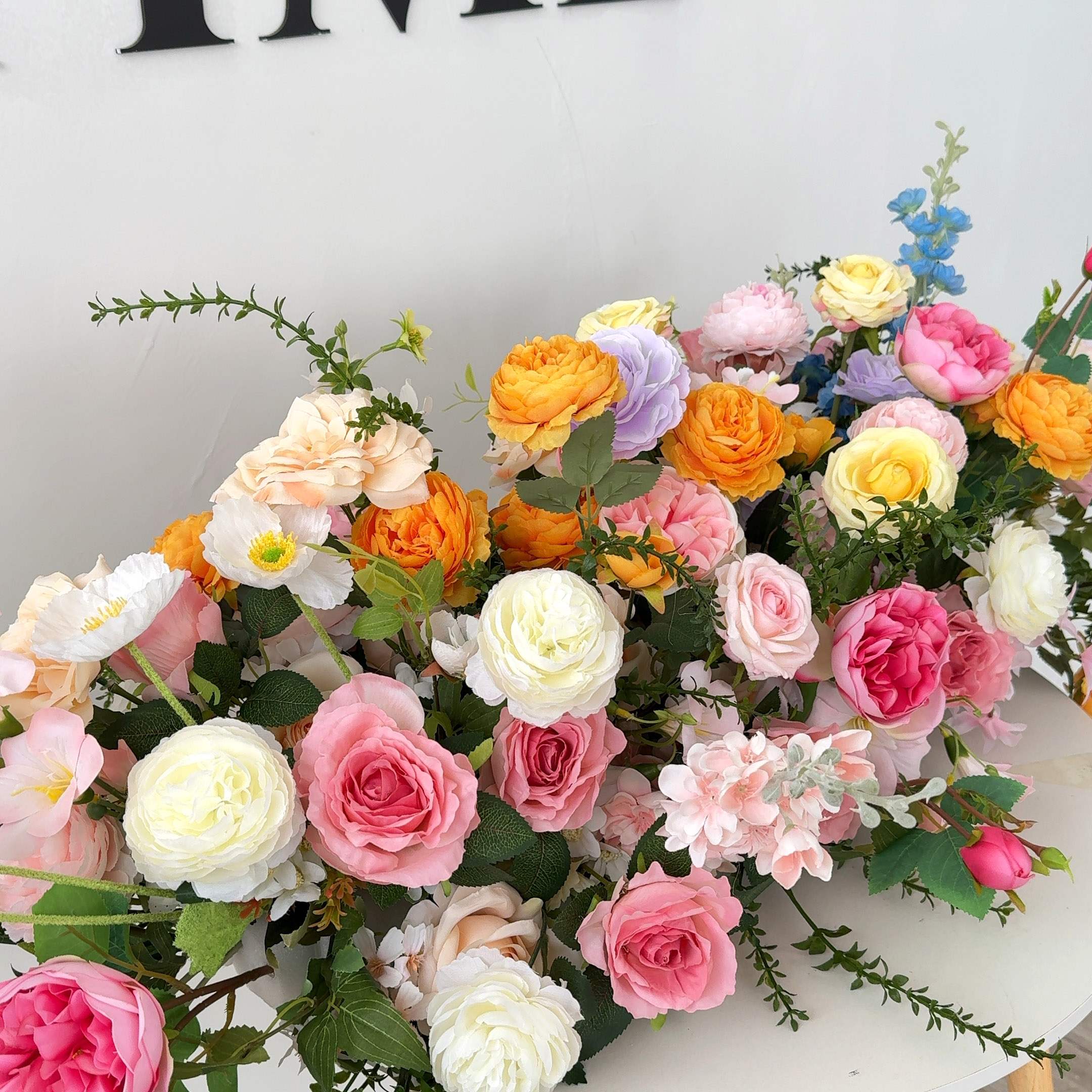 Roseytime Colorful Flower Runner Table Flower Decor#RTR088