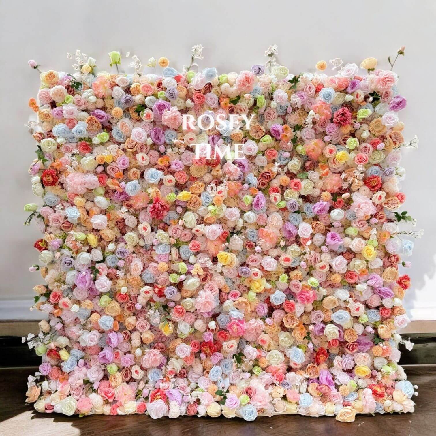 Roseytime 5D Colorful Flower Wall Roll Up Fabric Back #RTW241