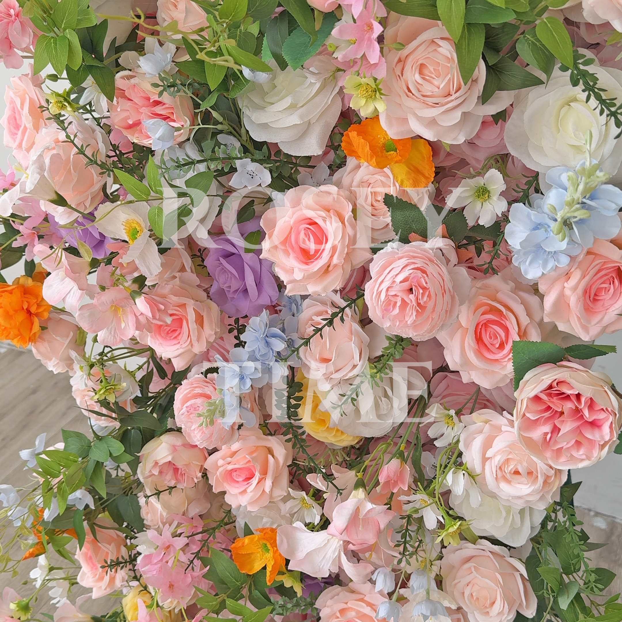 Roseytime Colorful Square Flower Arch Fabric Back#RTA383